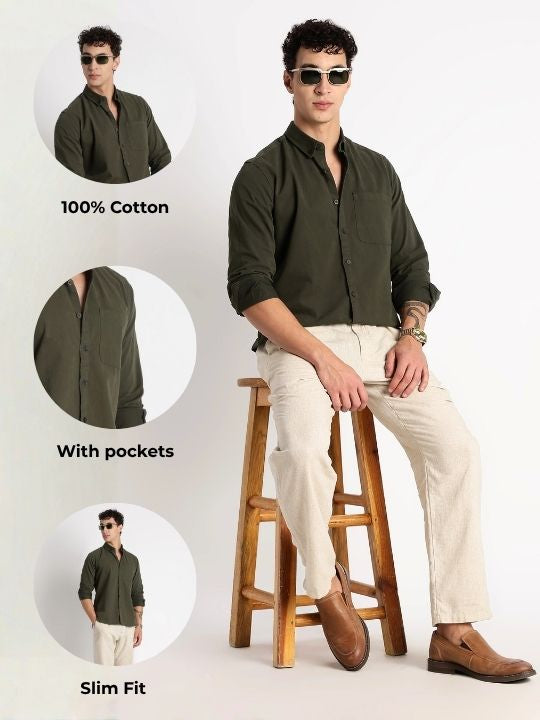 Men Cotton Essentials Solid Shirt