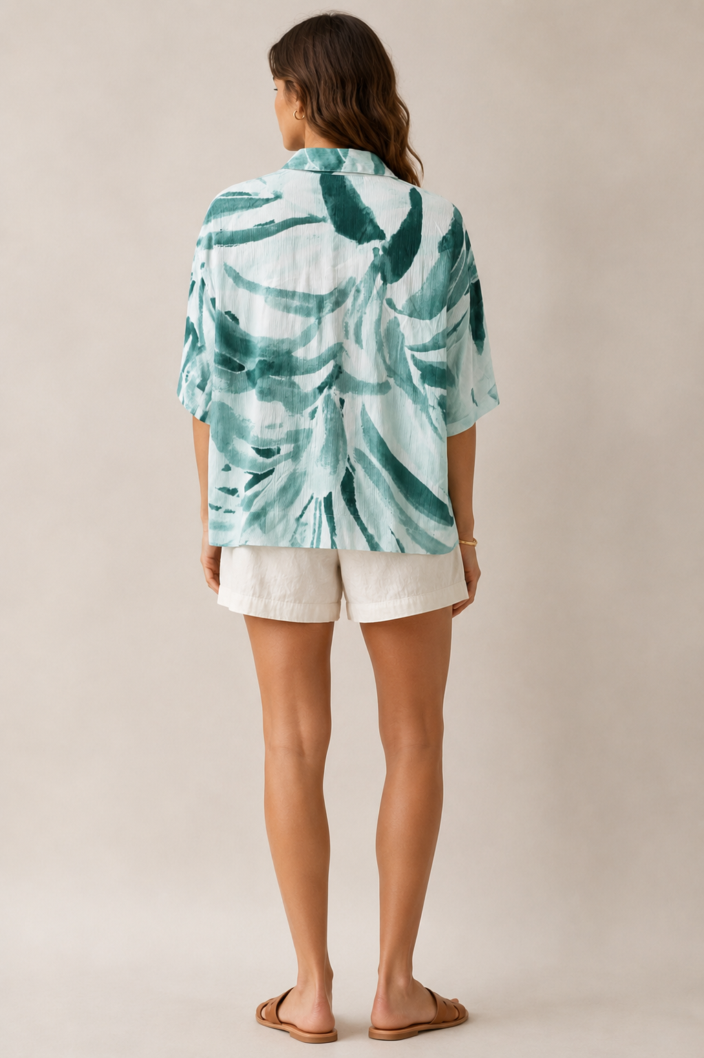 Women Green Abstract Print Shirt