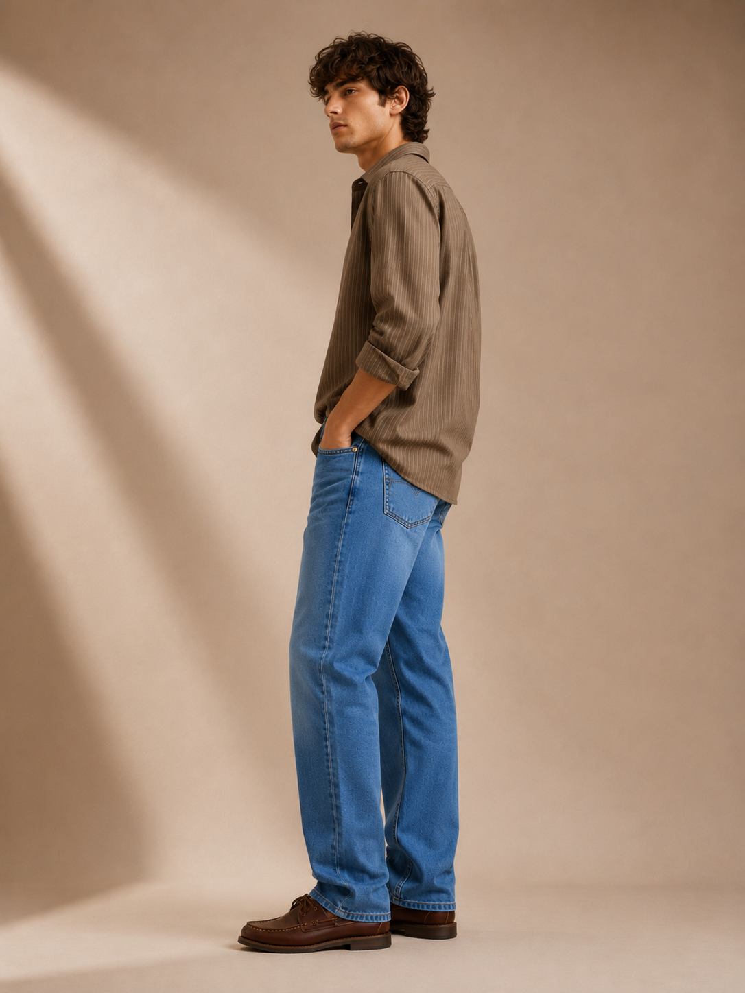 Men Light Blue Straight Fit Jeans