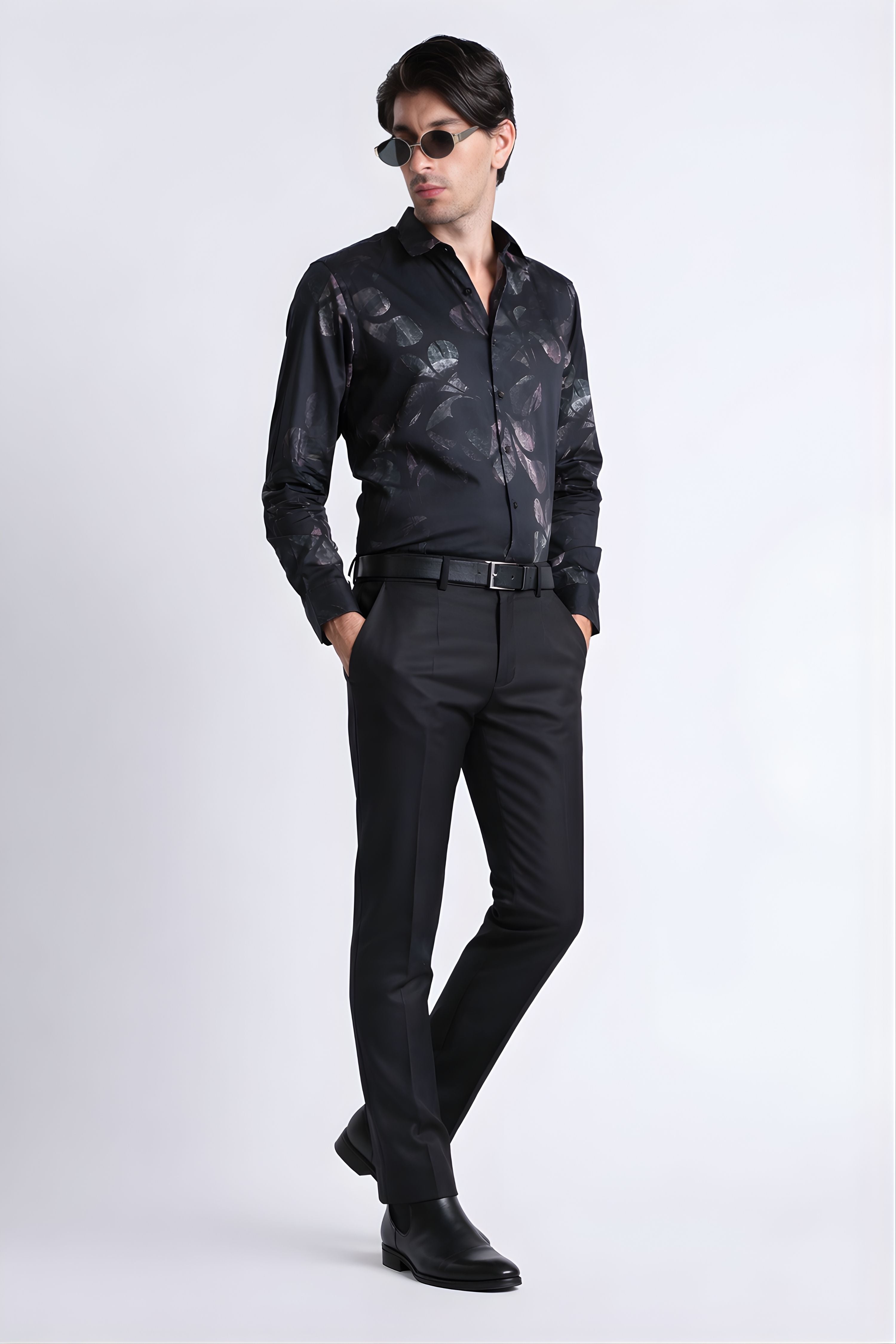 Men Refined Floral Digital Print Shirt