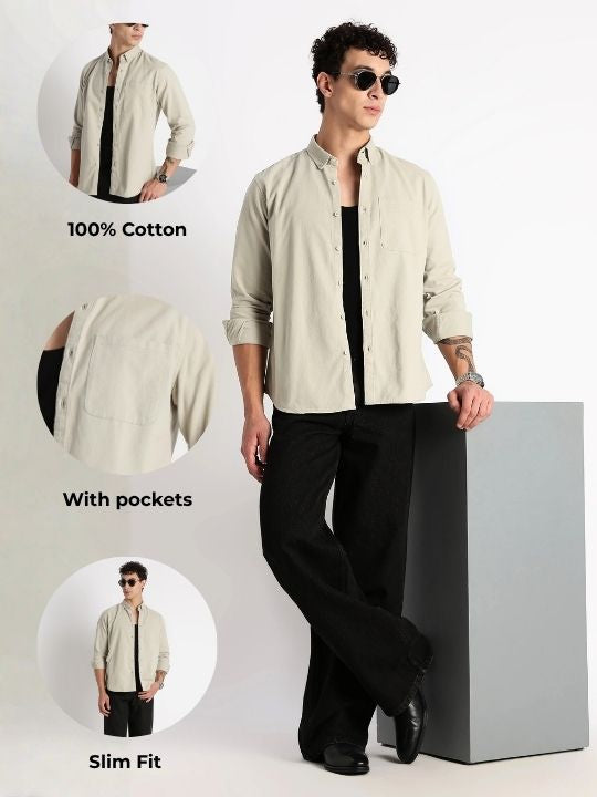 Men Cotton Essentials Solid Shirt