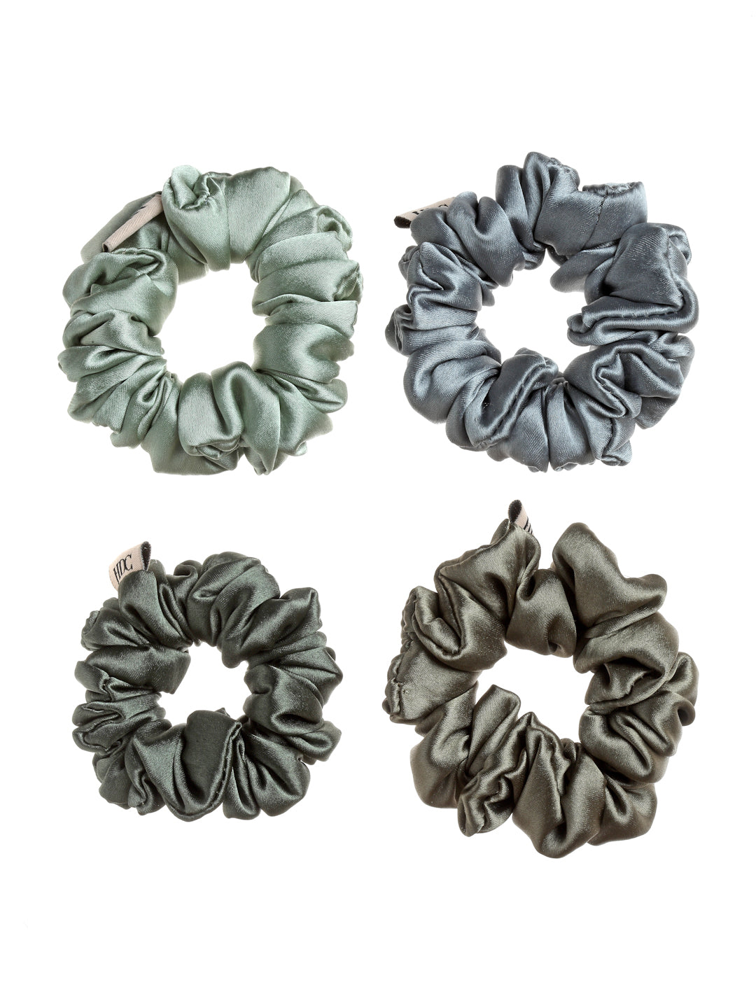 Multi Silk Satin Scrunchies Pack Of 4