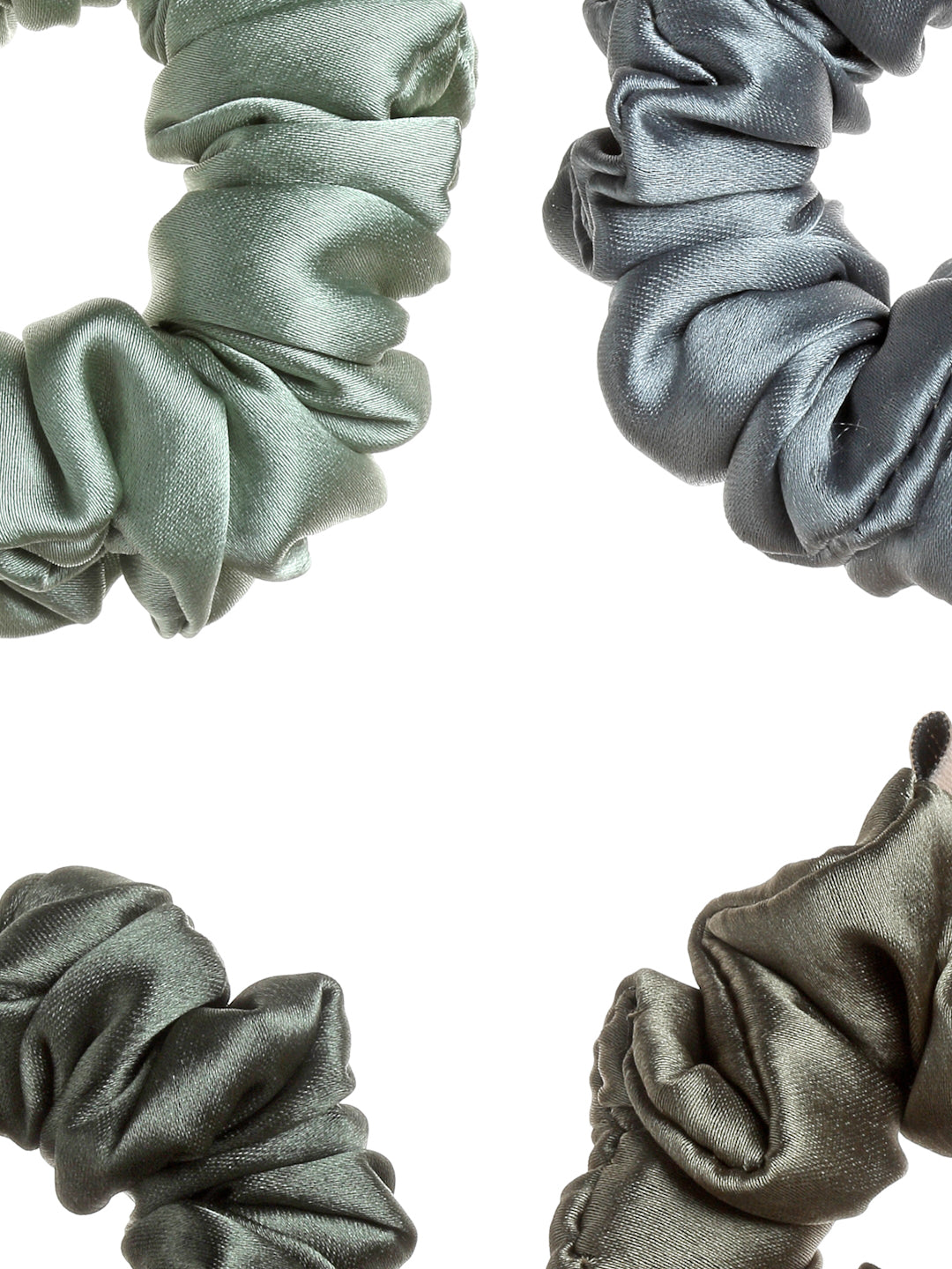 Multi Silk Satin Scrunchies Pack Of 4