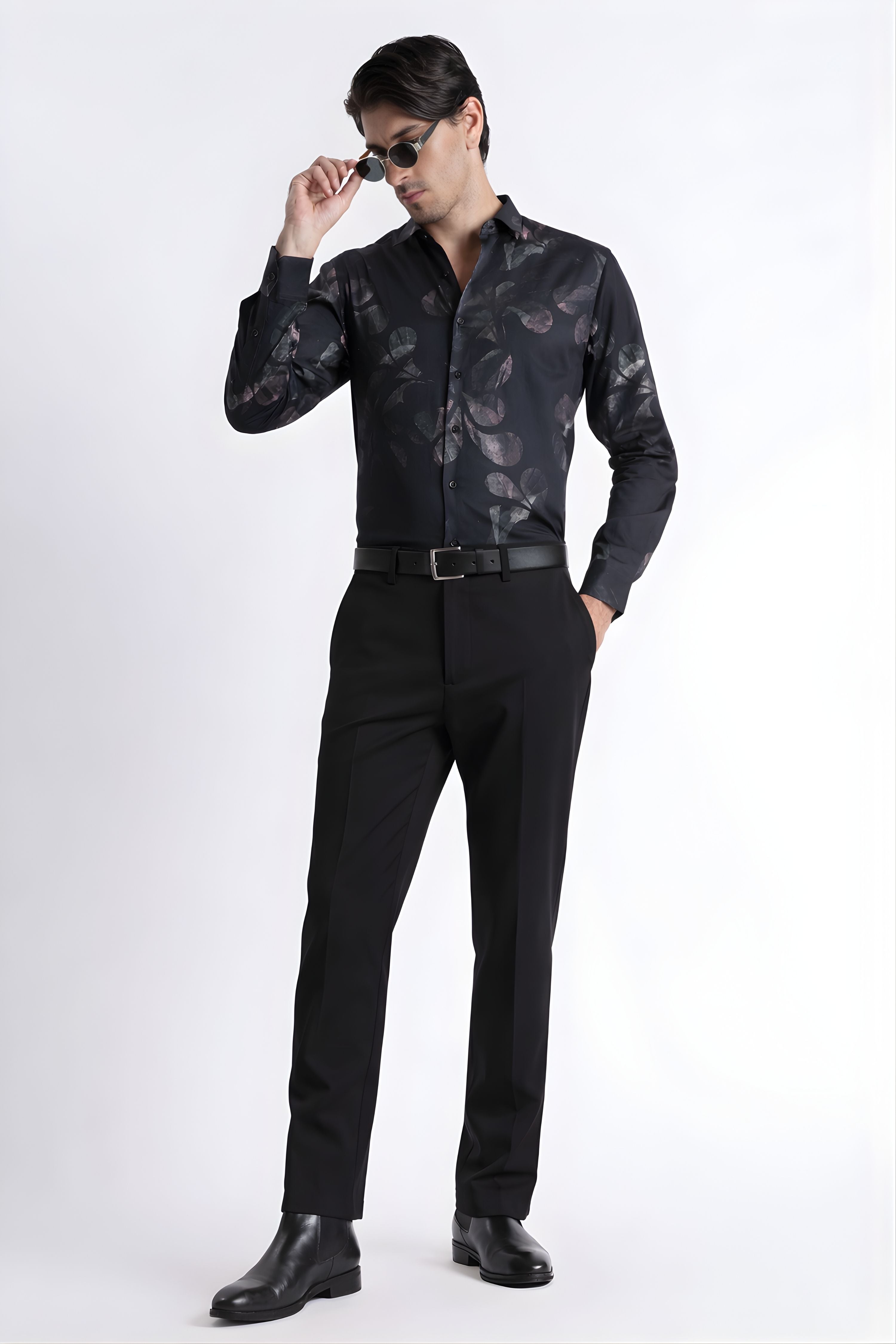 Men Refined Floral Digital Print Shirt