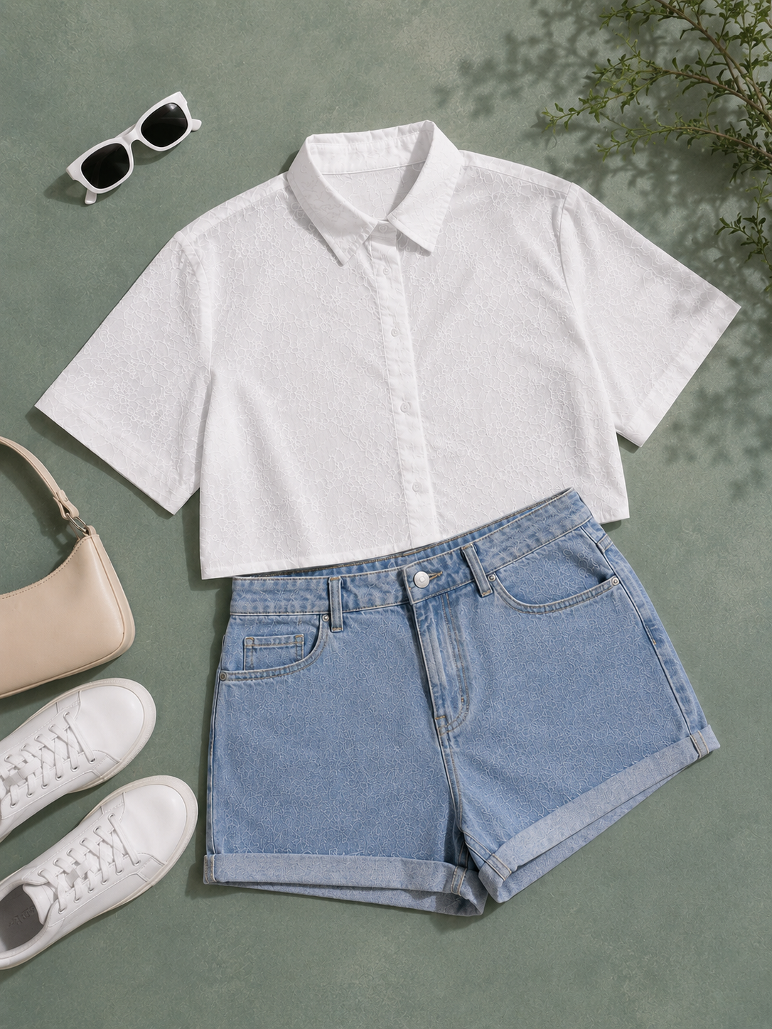 Women White Floral Embroidered Shirt