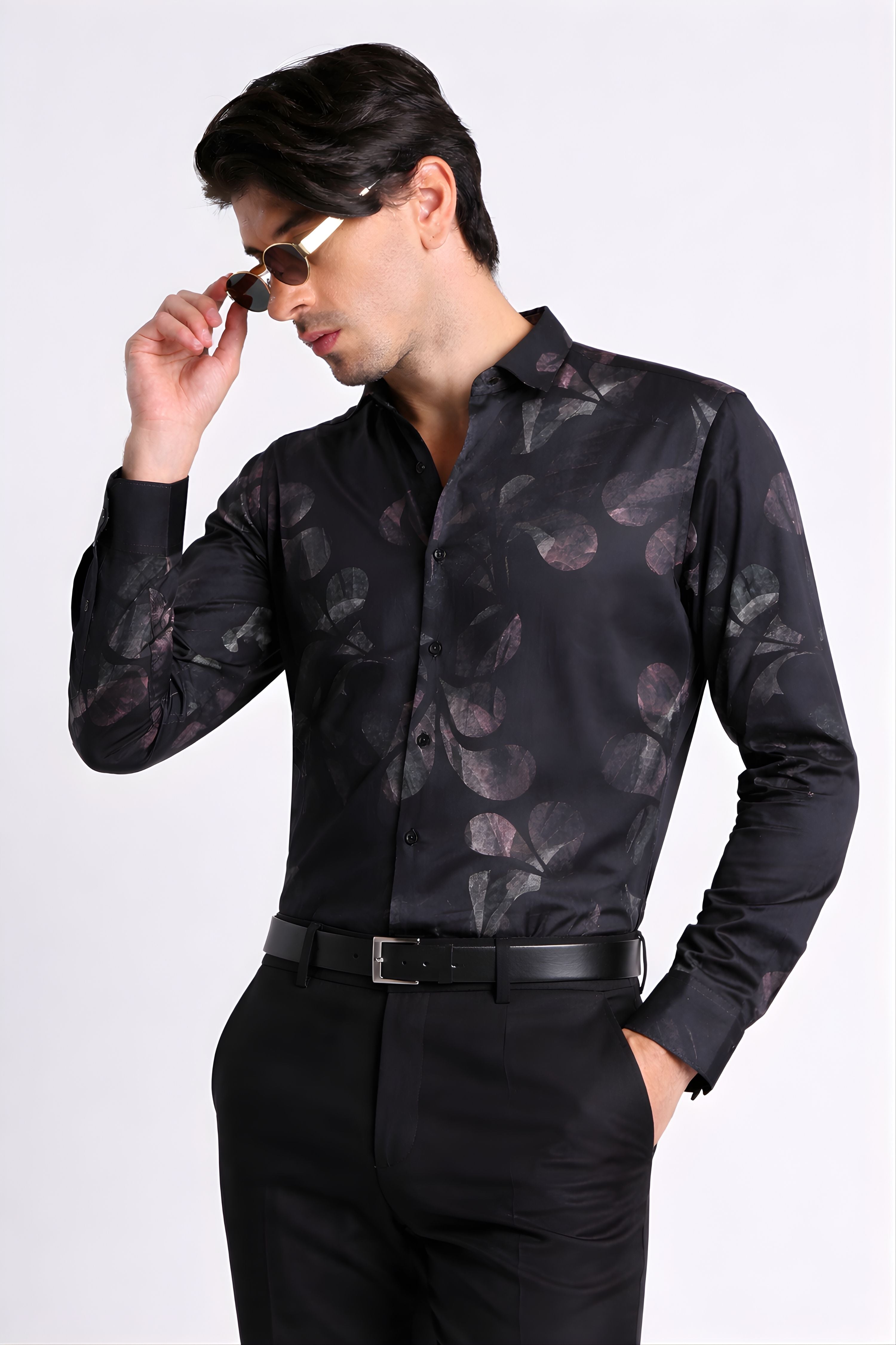 Men Refined Floral Digital Print Shirt