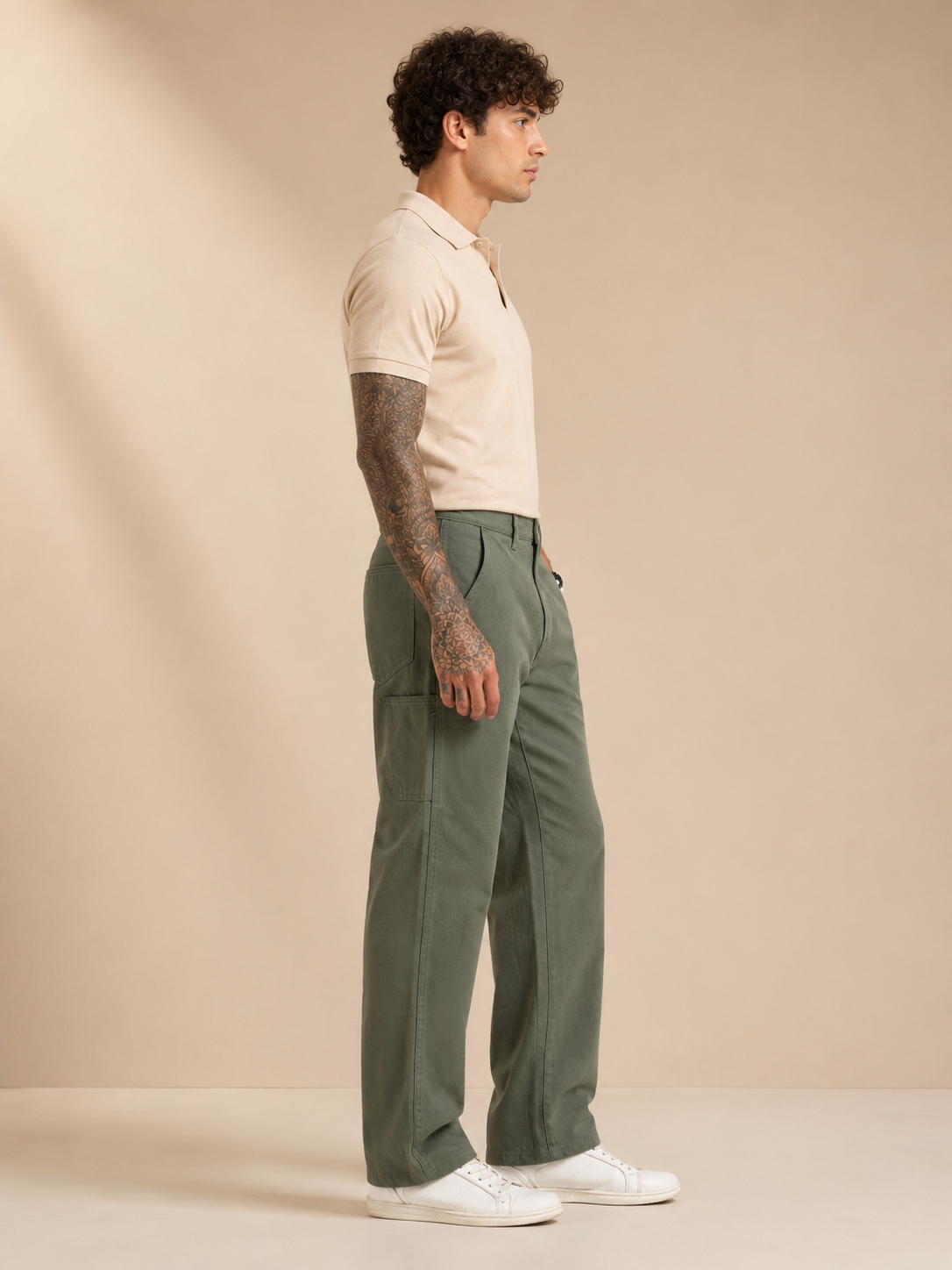 Men Green Mid Rise Straight Fit Jeans