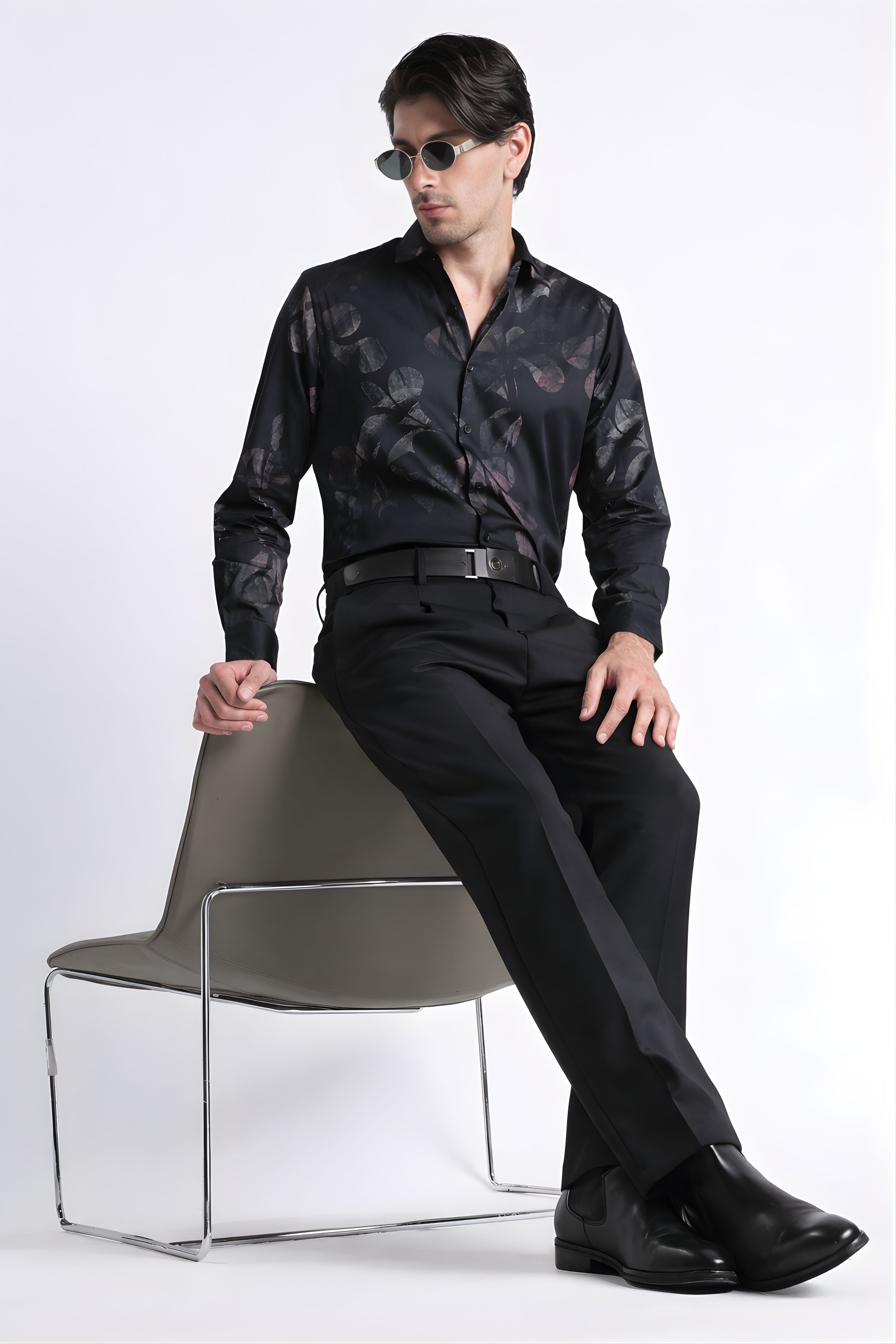 Men Refined Floral Digital Print Shirt