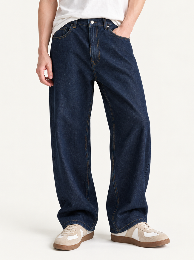 Men Indigo Baggy Jeans