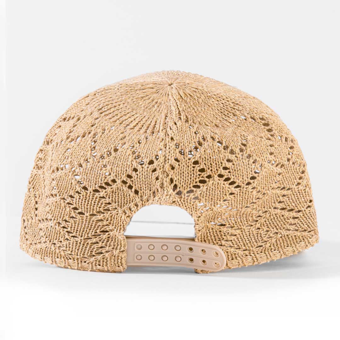 Beige Knitted Crochet Baseball Cap
