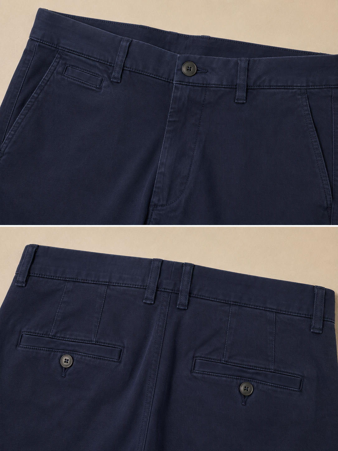 Men Navy Tailored Stretchable Chinos