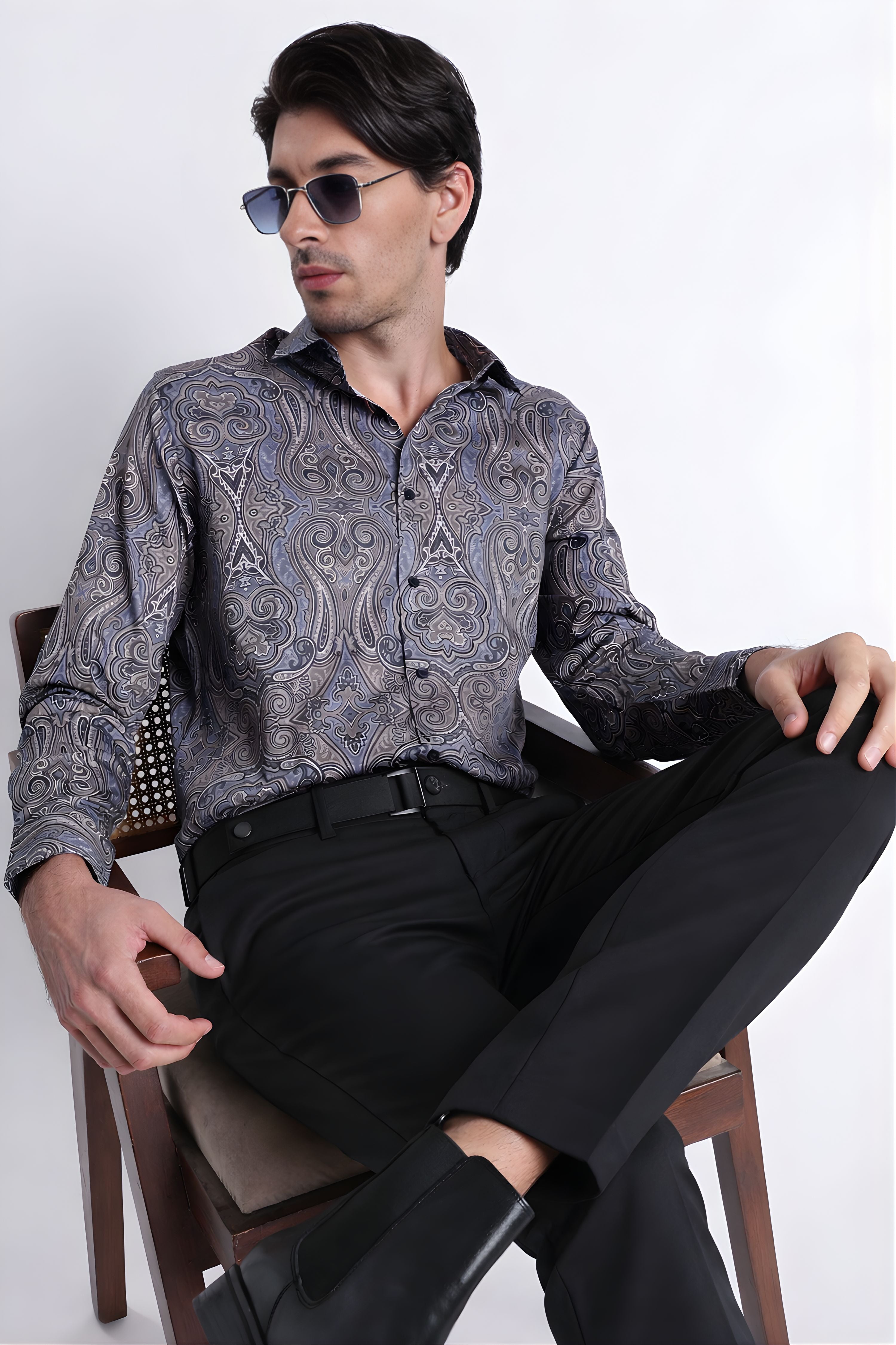Men Refined Floral Digital Print Shirt