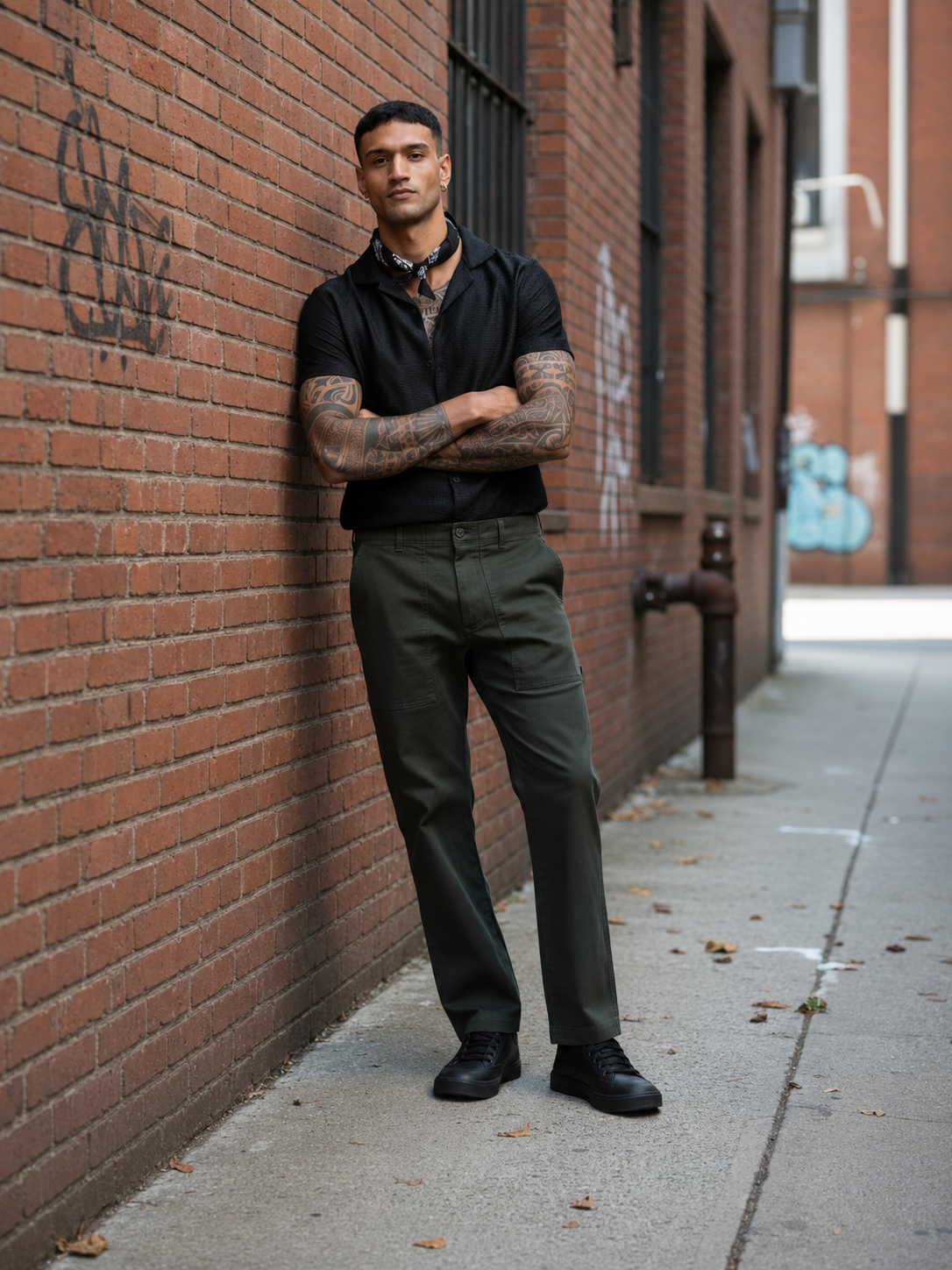 Men Olive Carpenter Cargo Pants