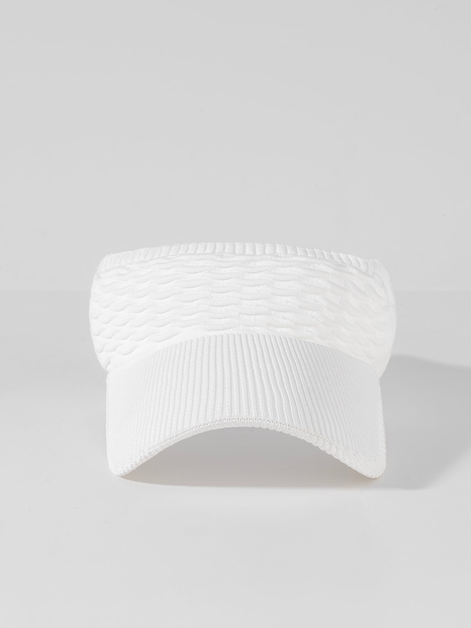 White Ribbed Sun Visor Cap