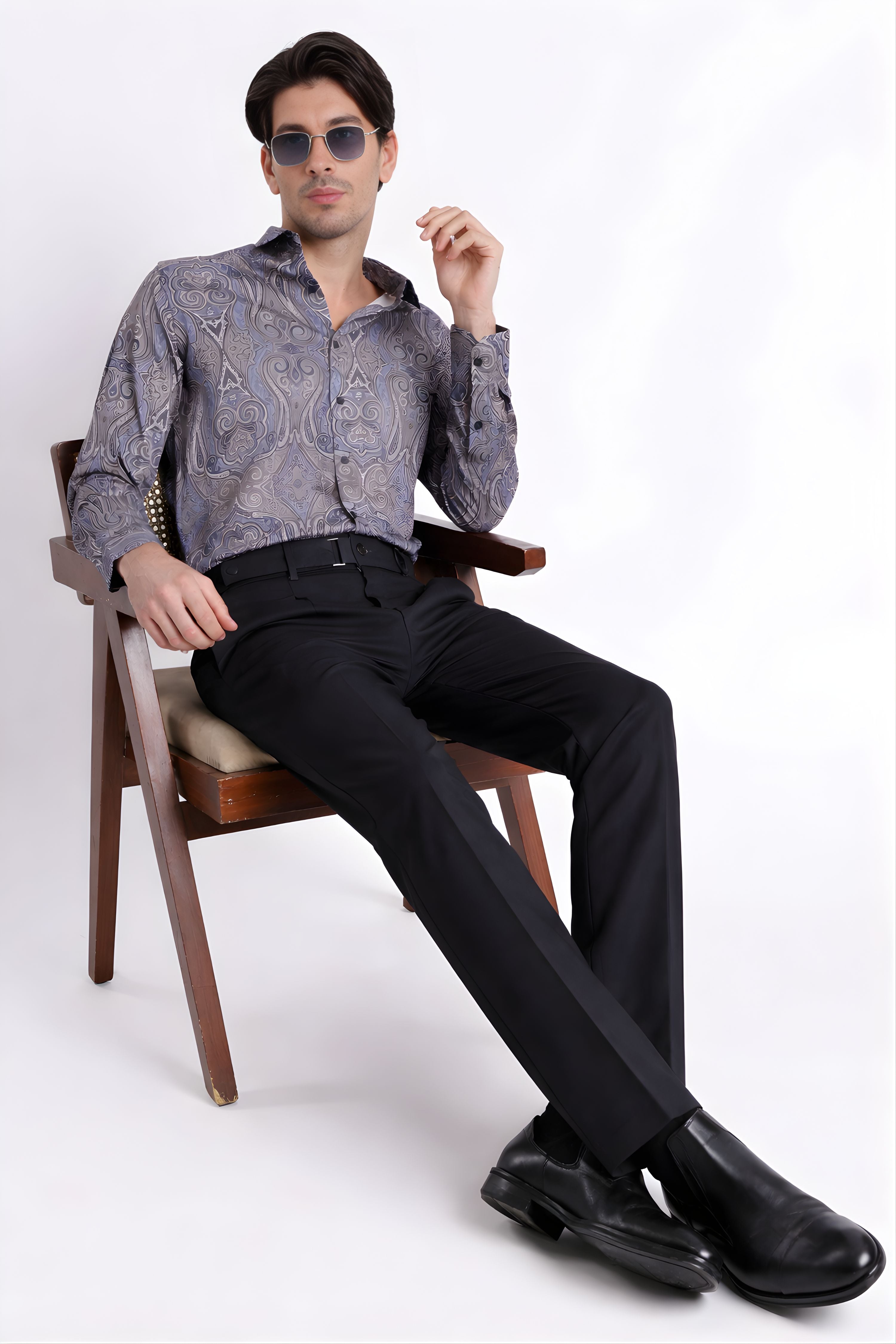 Men Refined Floral Digital Print Shirt