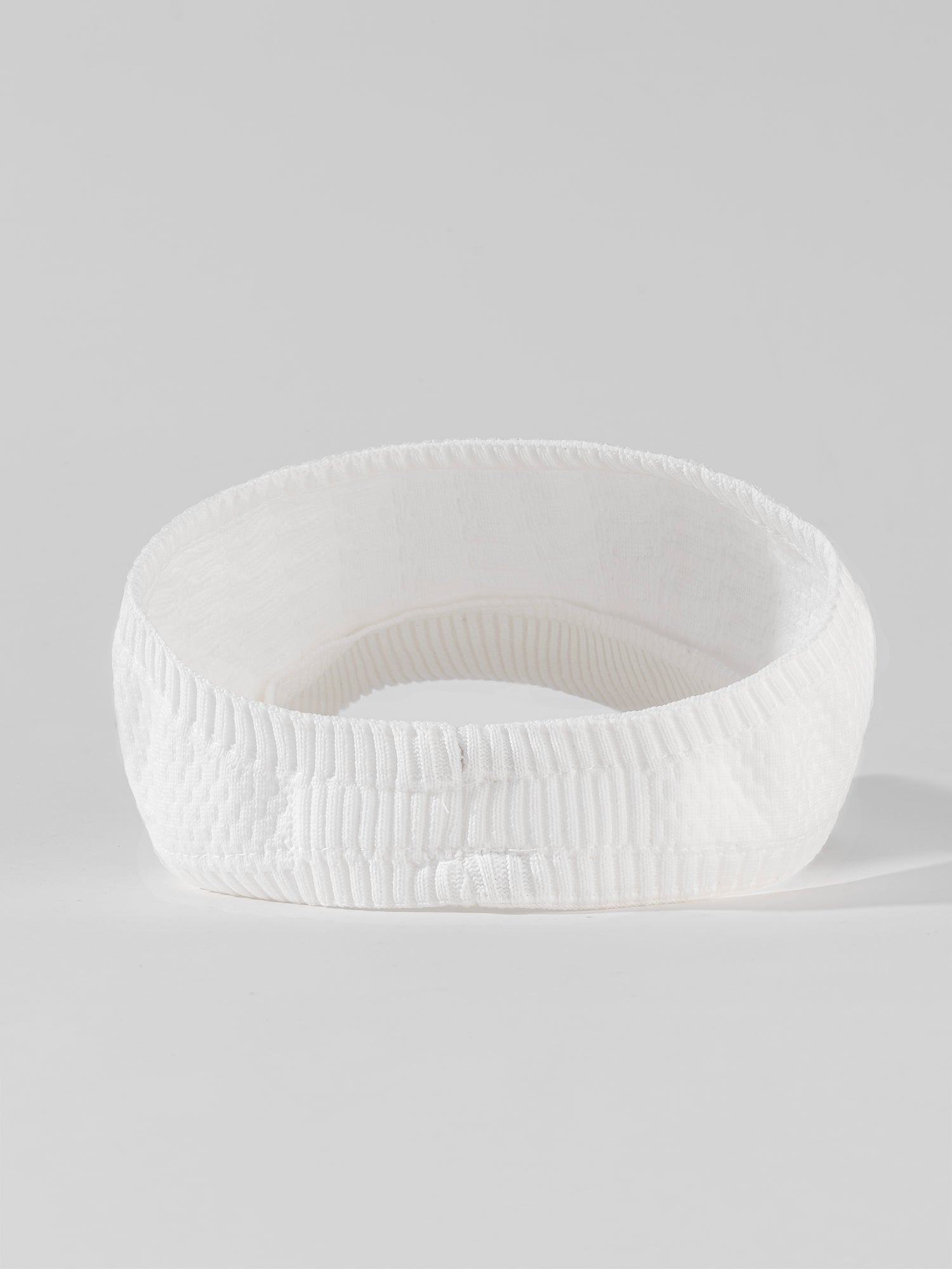 White Ribbed Sun Visor Cap