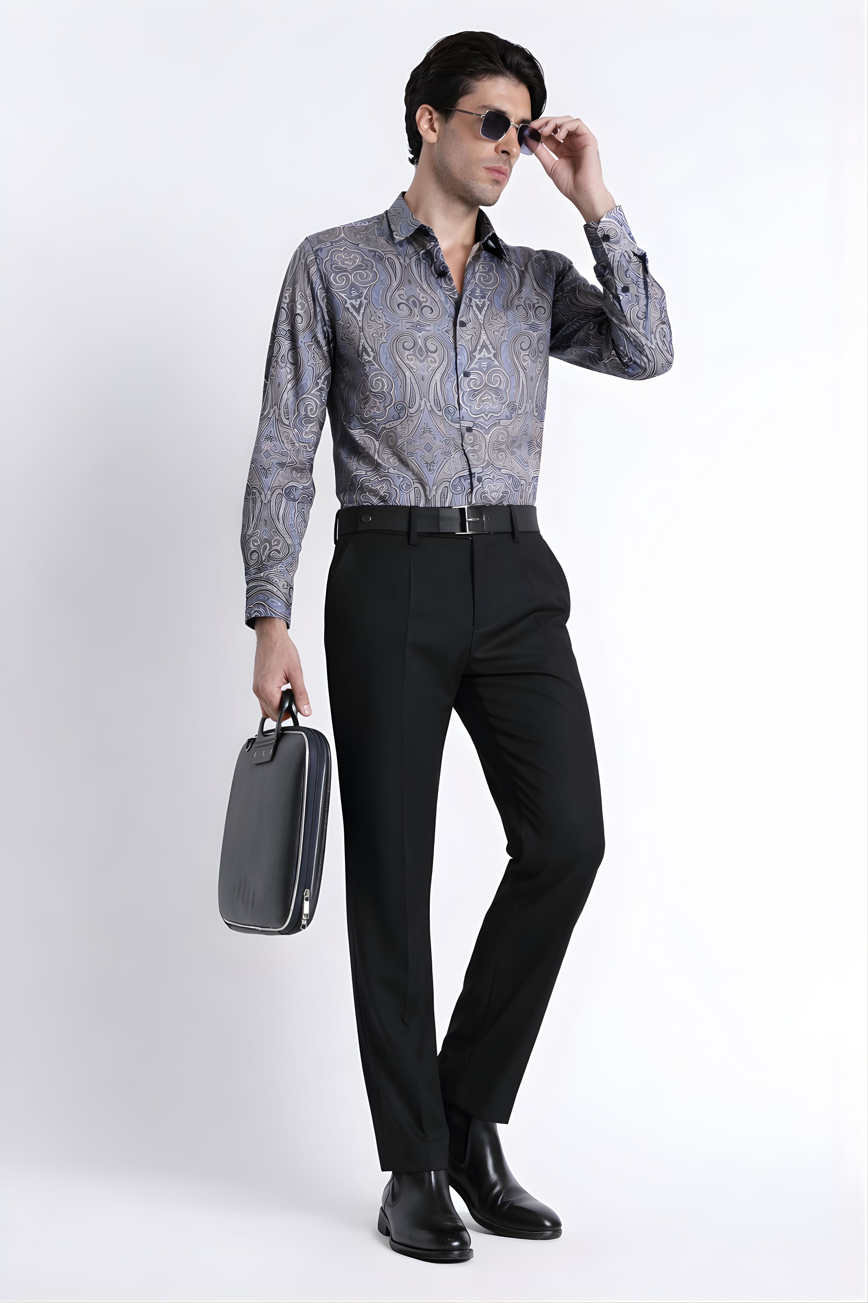 Men Refined Floral Digital Print Shirt