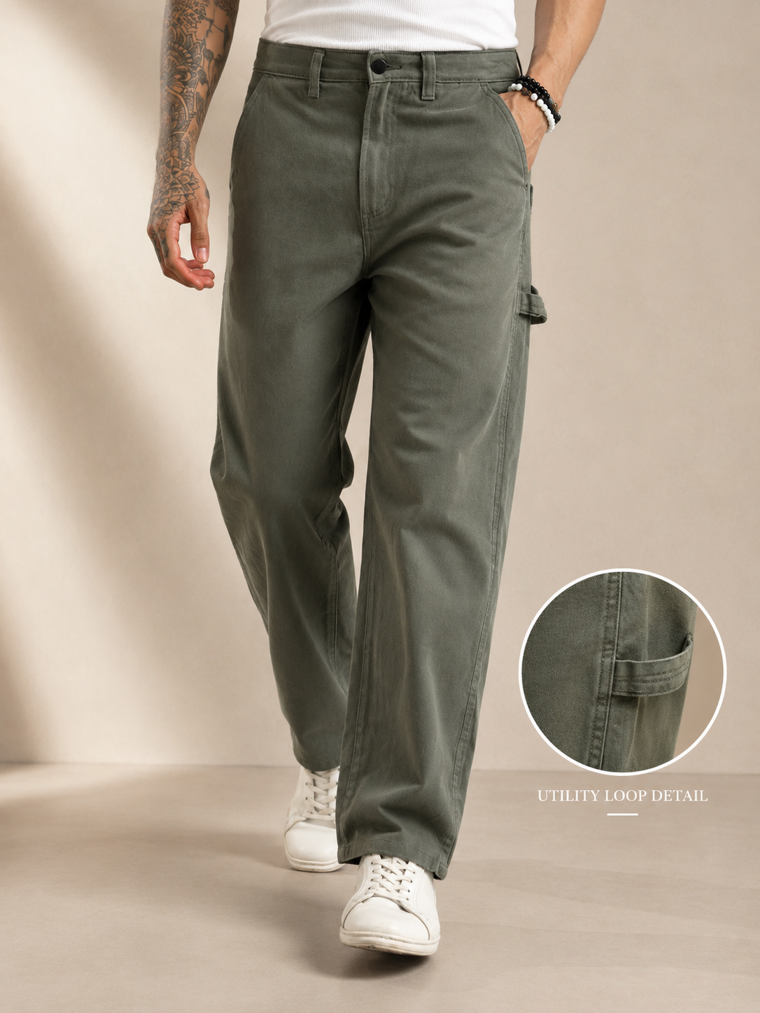 Men Green Mid Rise Straight Fit Jeans