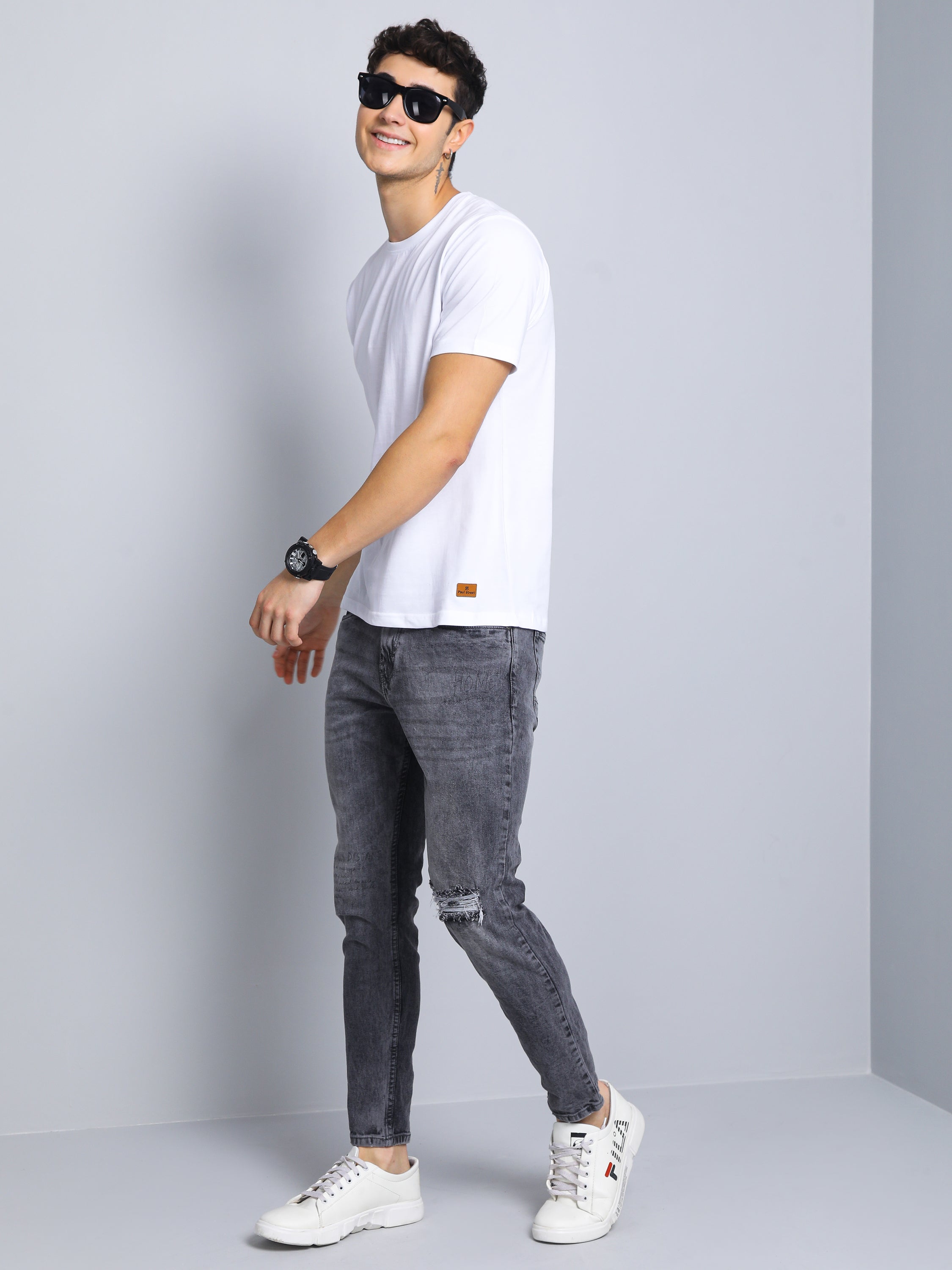 Men Plain White T-Shirt