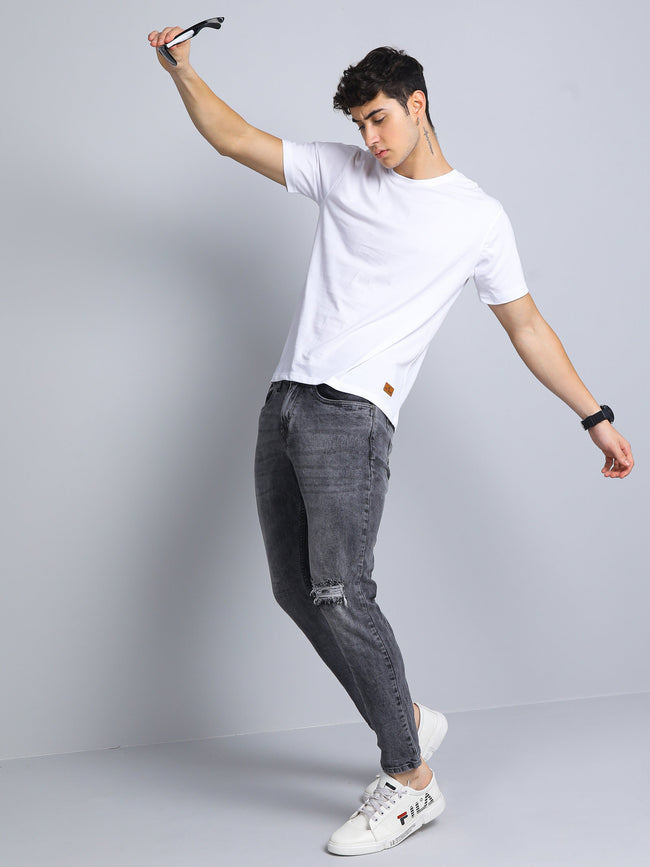 Men Plain White T-Shirt