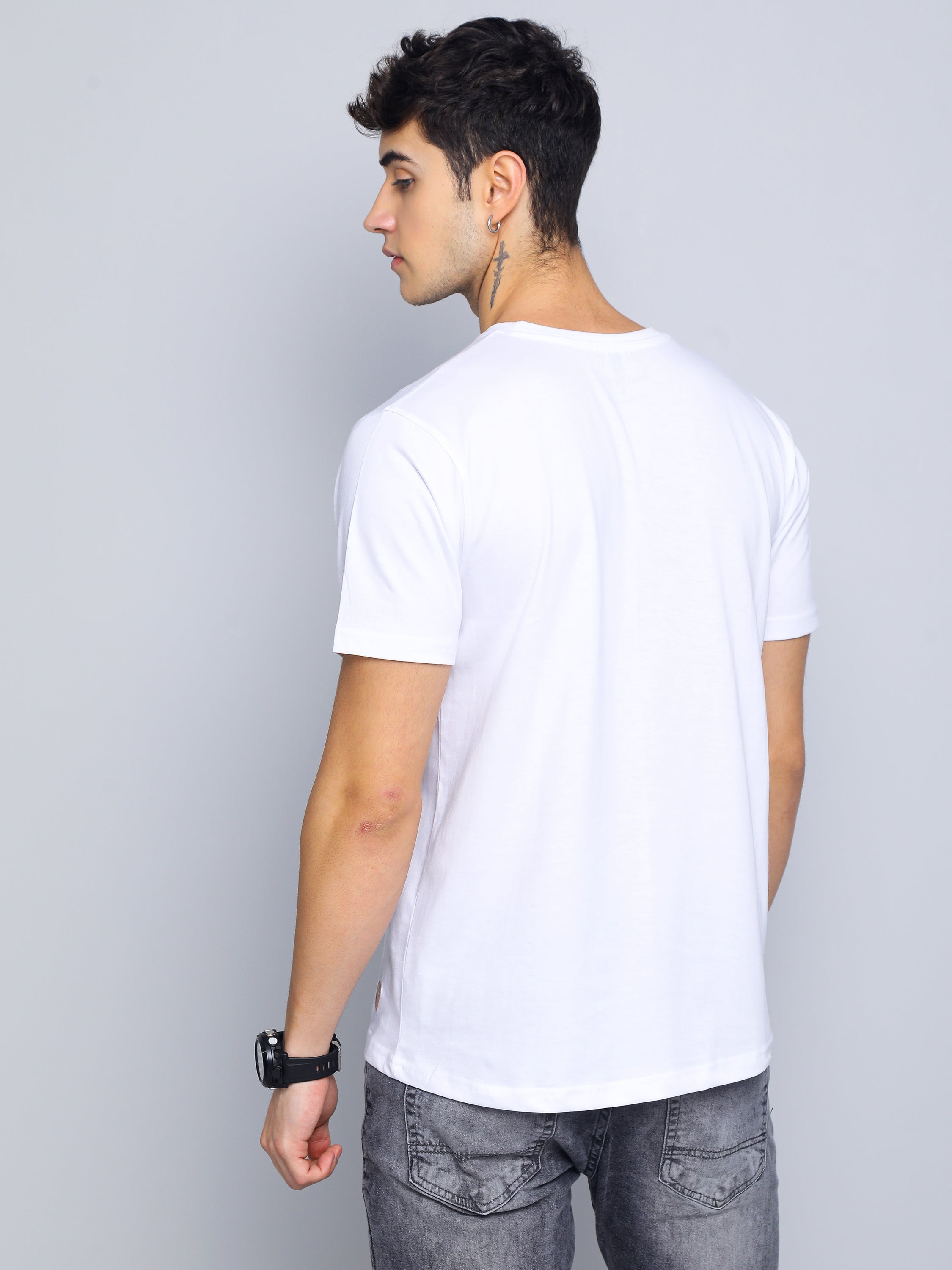 Men Plain White T-Shirt