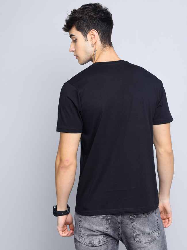 Men Plain Black T-Shirt