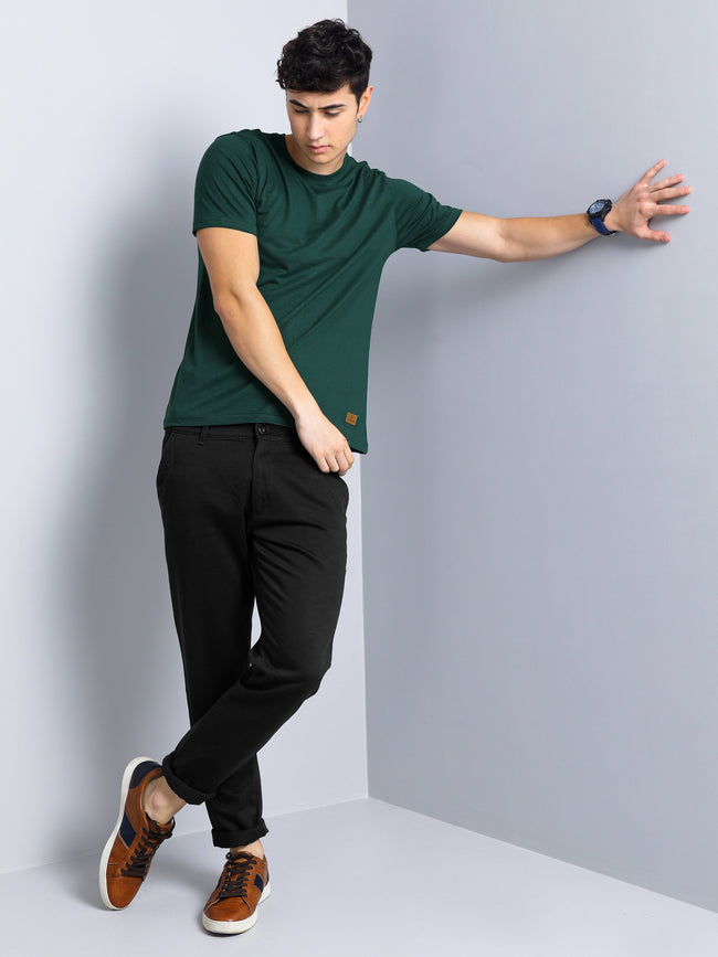 Men Plain Olive T-Shirt