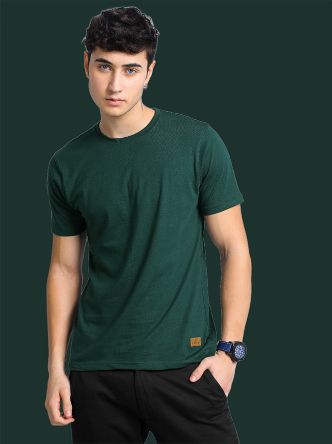 Men Plain Olive T-Shirt