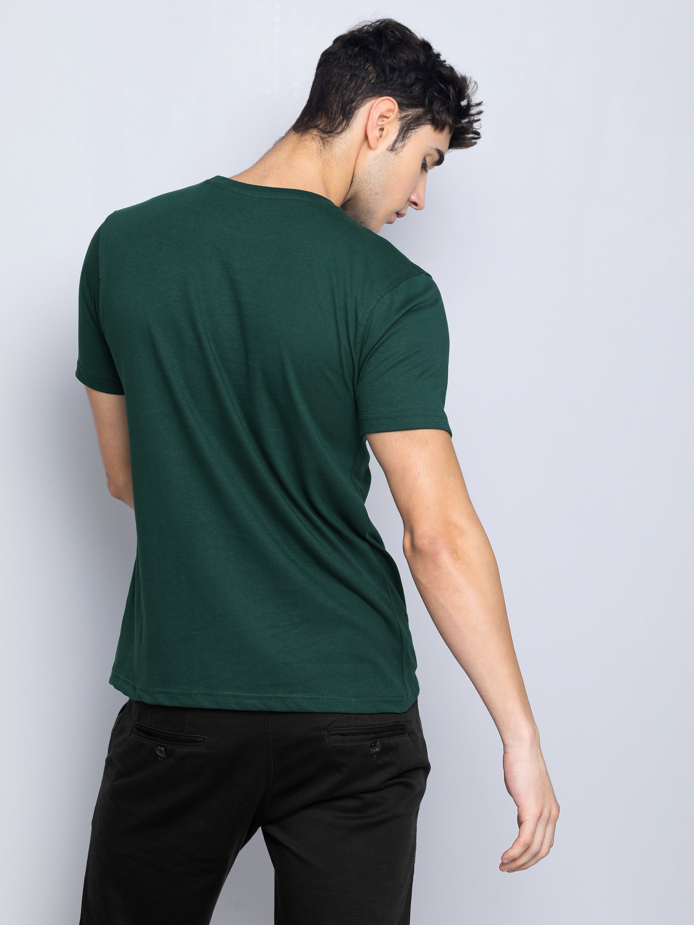 Men Plain Olive T-Shirt