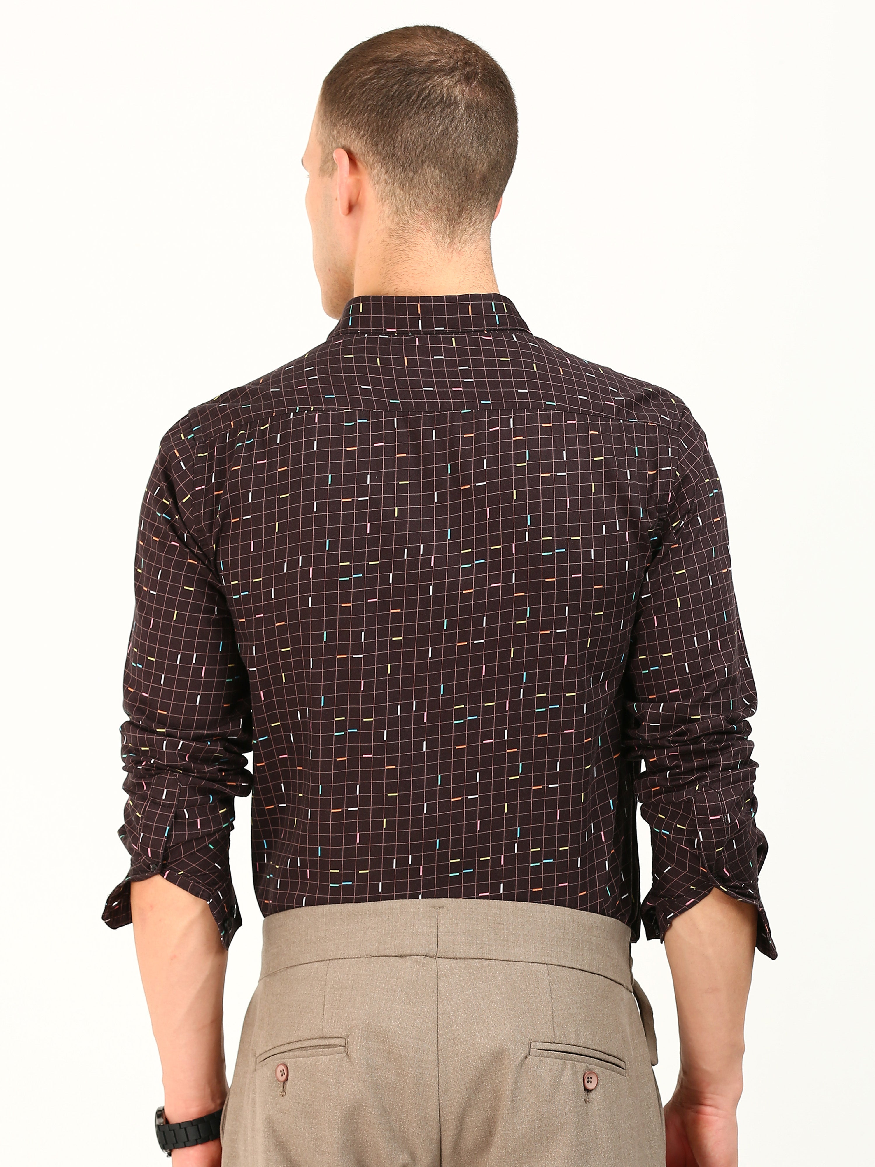 Brown Sprinkles Cotton Shirt