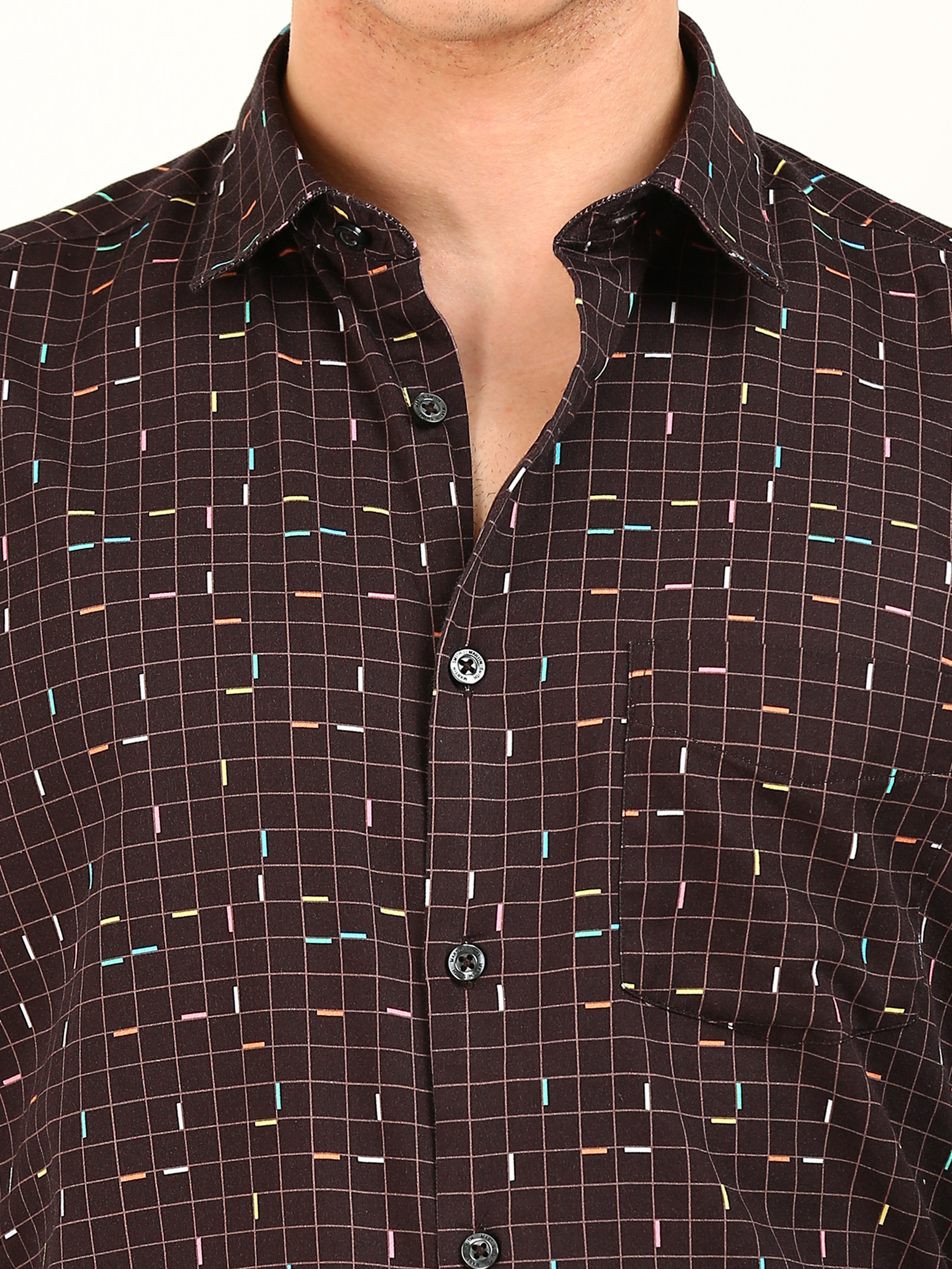 Brown Sprinkles Cotton Shirt