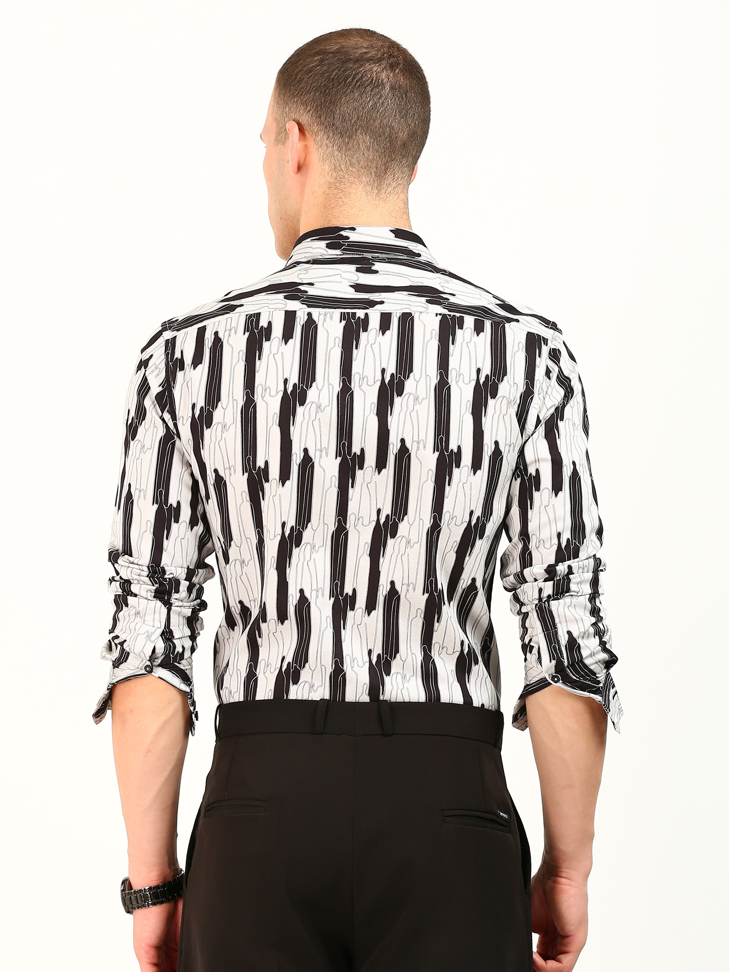 Rare Black Pattern Cotton Shirt