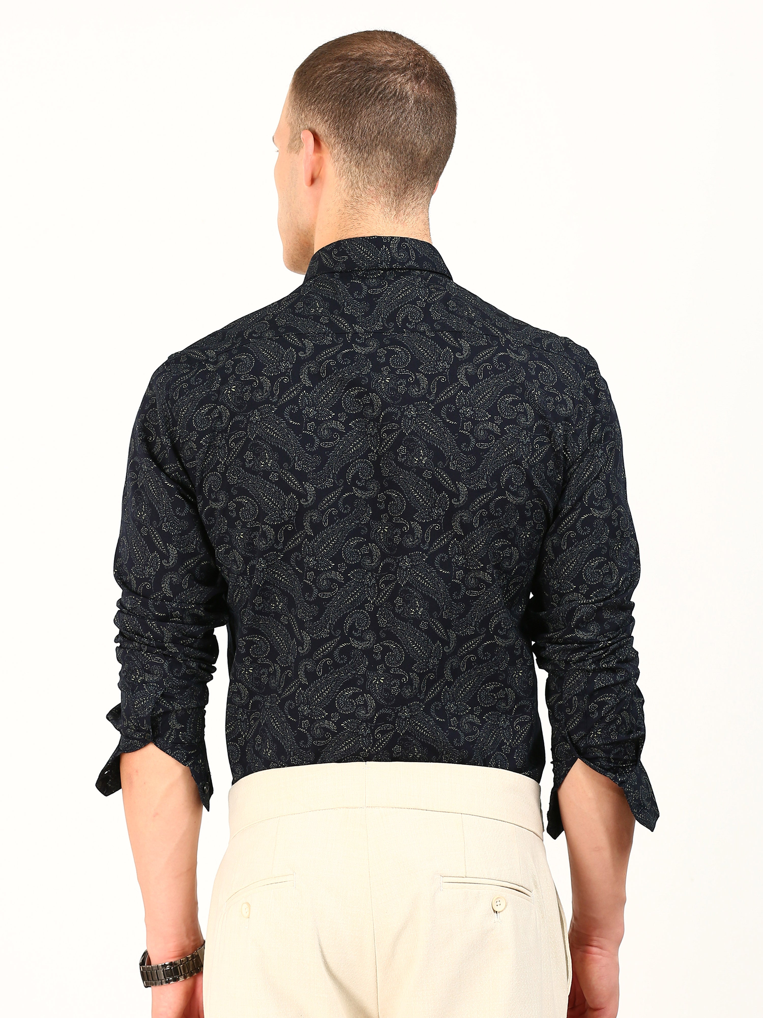 Blue Mehendi Cotton Shirt