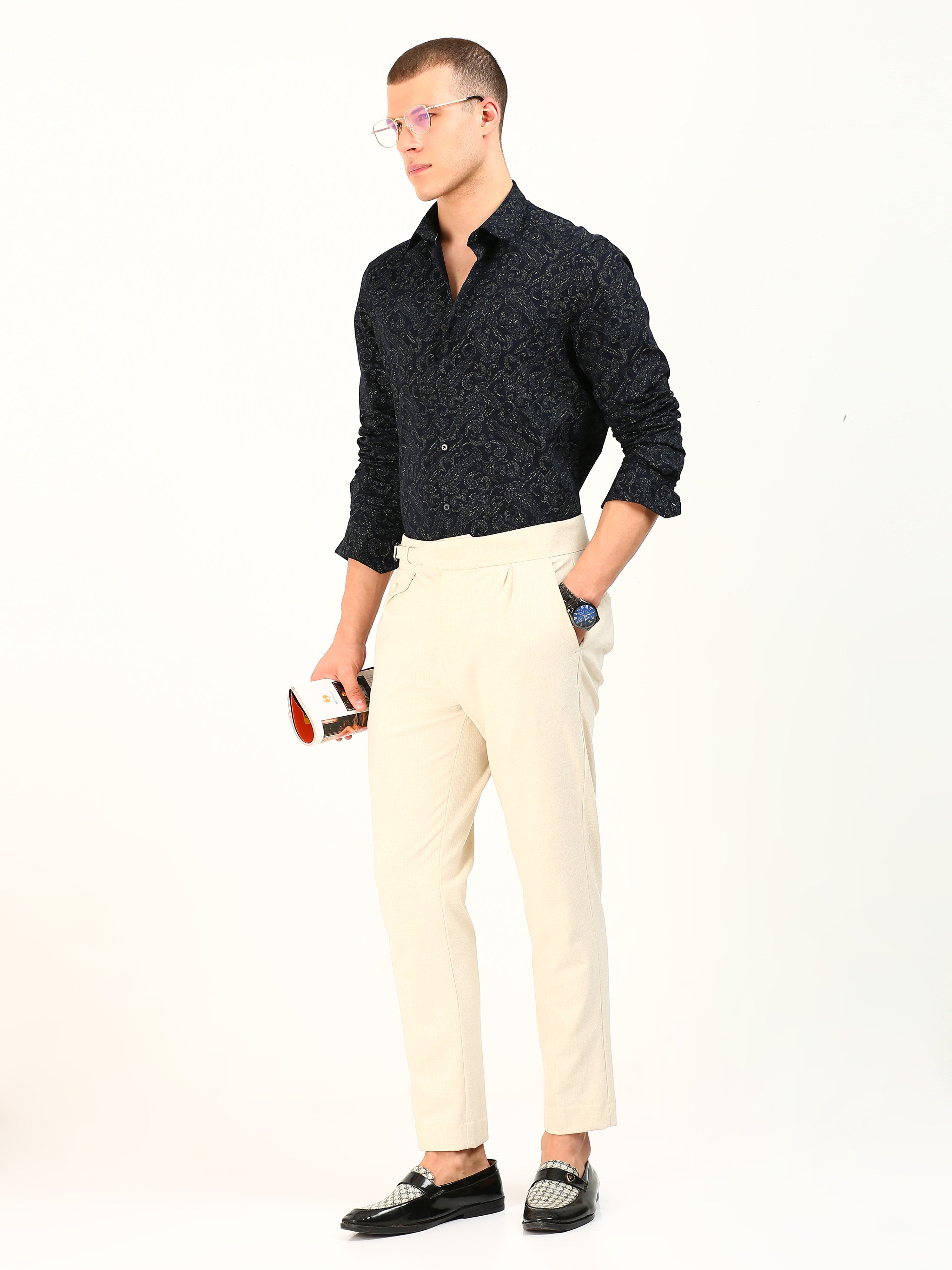 Blue Mehendi Cotton Shirt