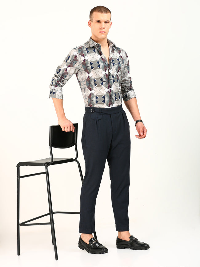 Brown Kaleidoscope Print Pattern Shirt