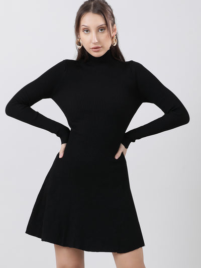 Women Slim Fit Cut Out Black Bodycon Dress  FYVA
