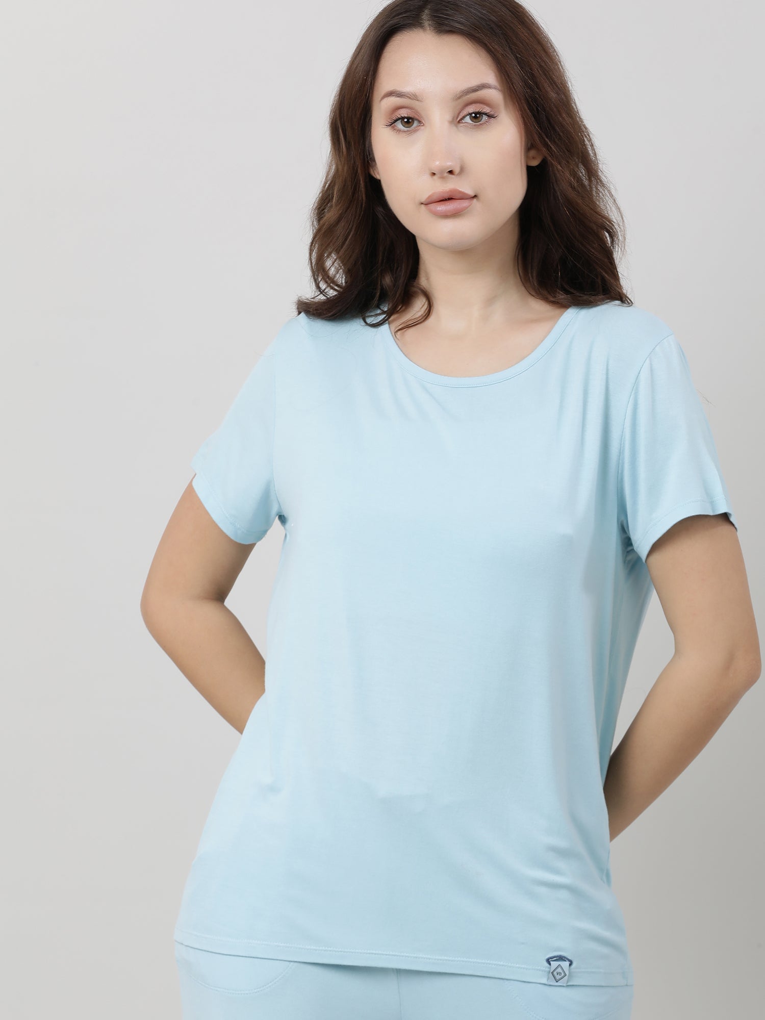 Women Light Blue Regular Fit T shirt