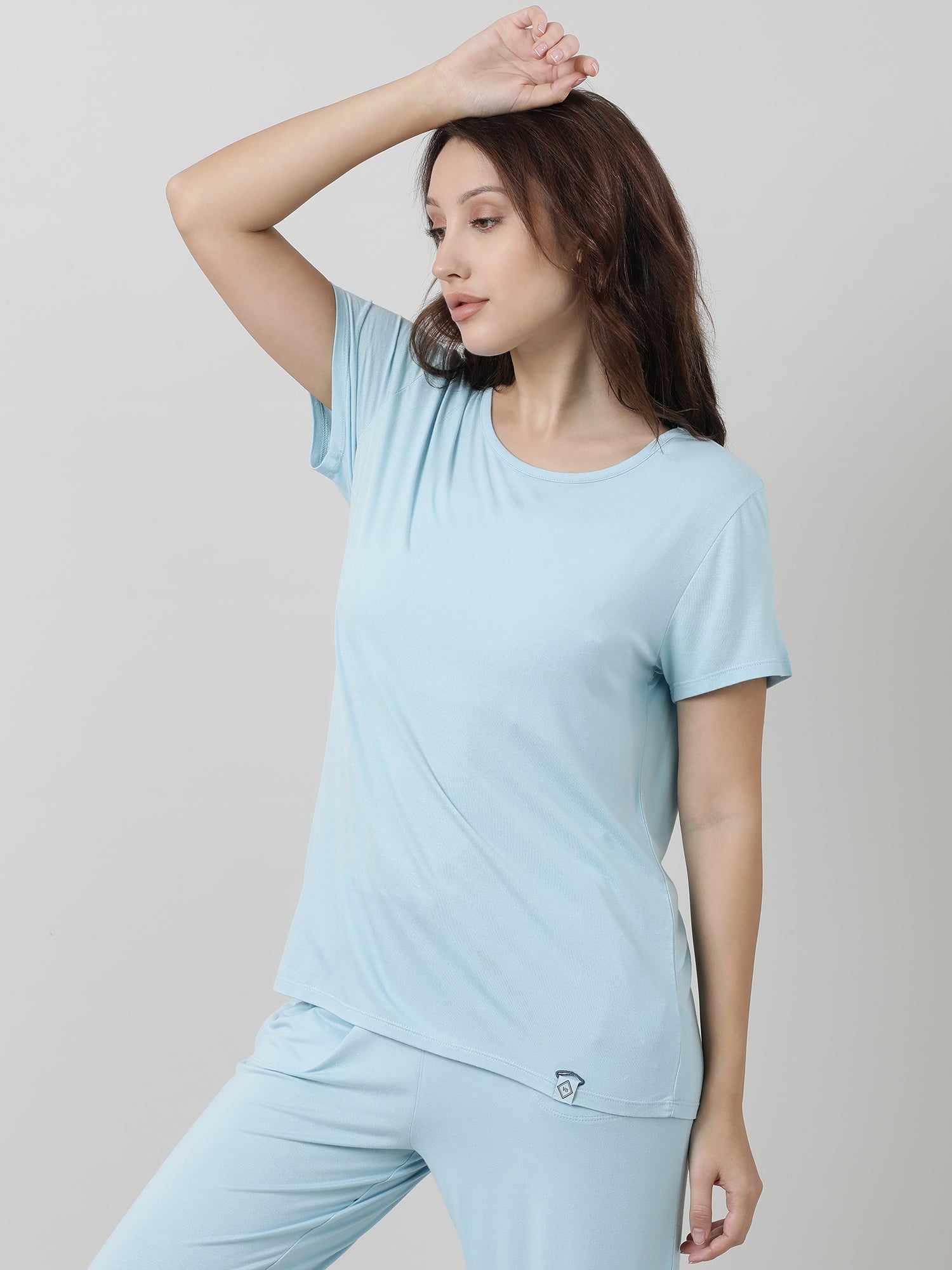 Women Light Blue Regular Fit T shirt