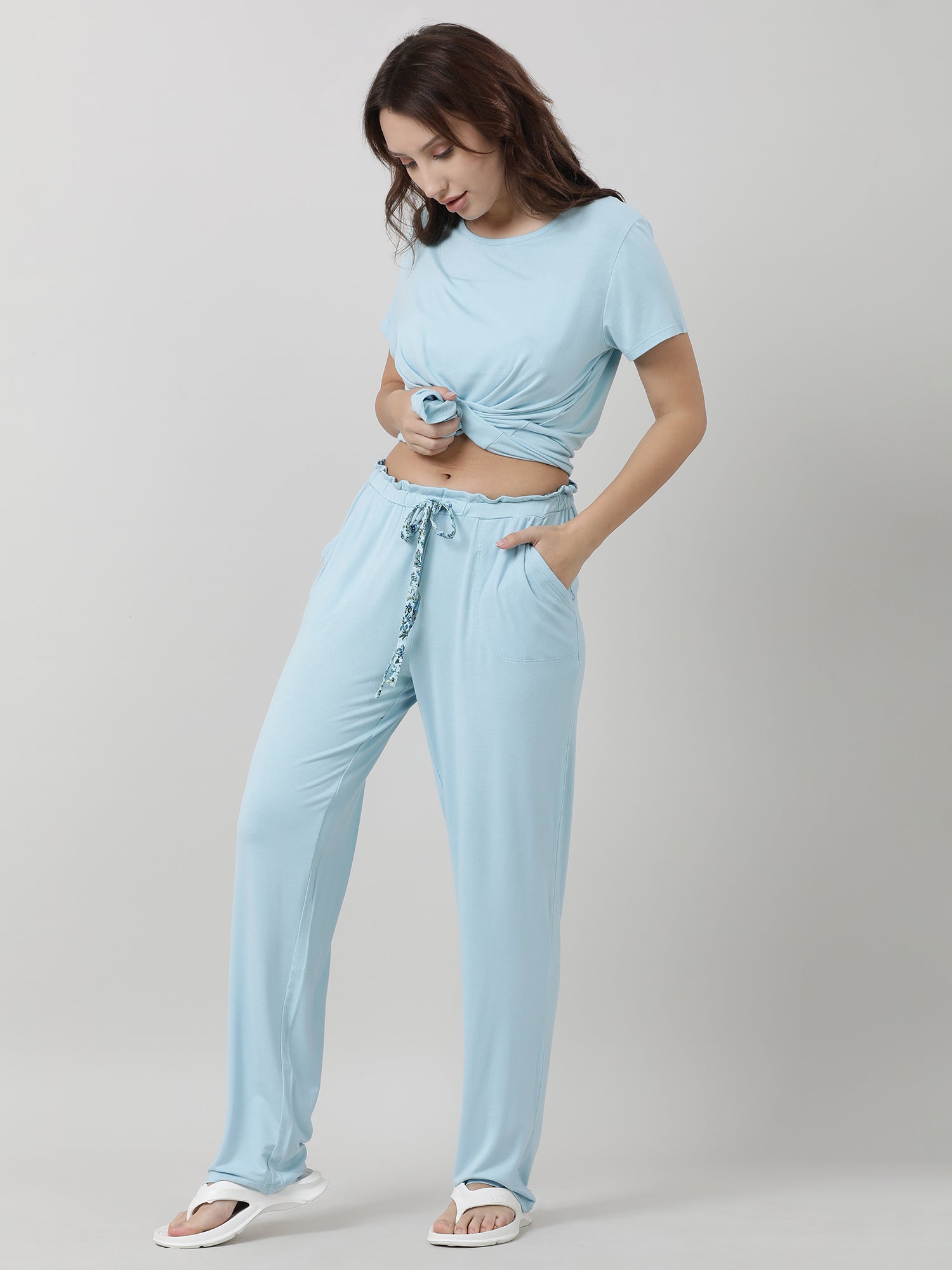 Women Light Blue Lounge Pants