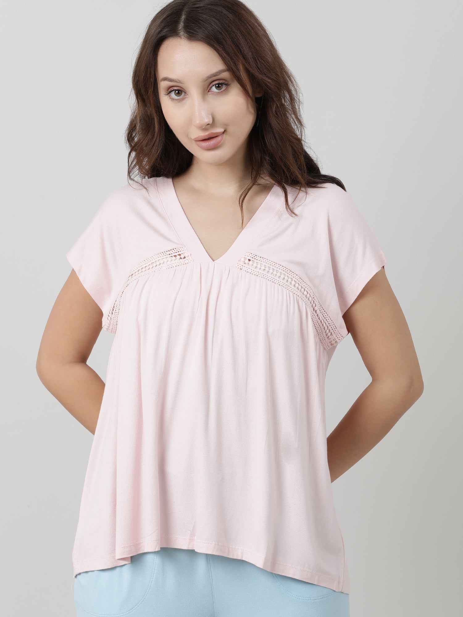 Women Pink Short Sleeves T shirt