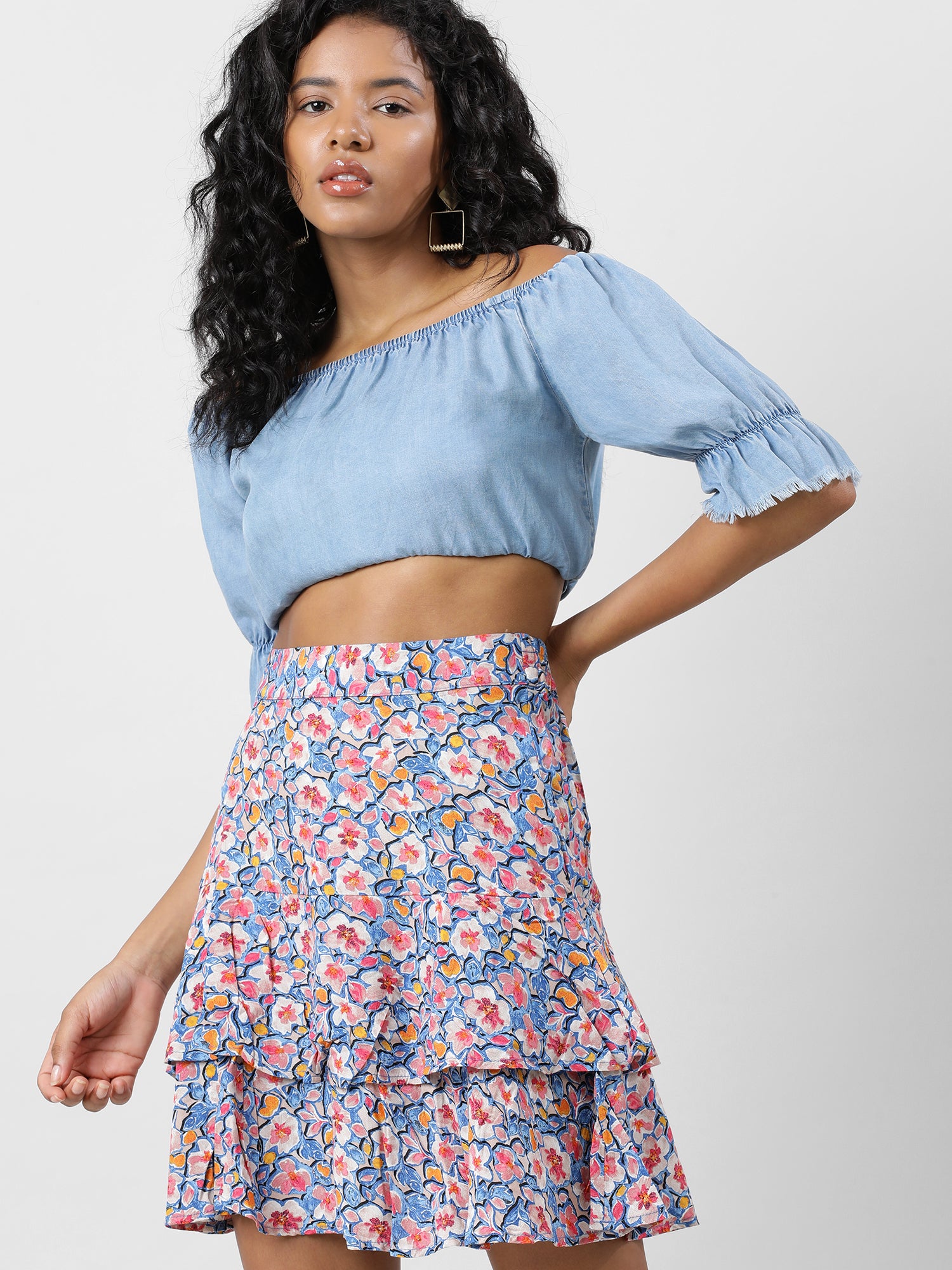 Blooms In Style Layered Floral Skirt