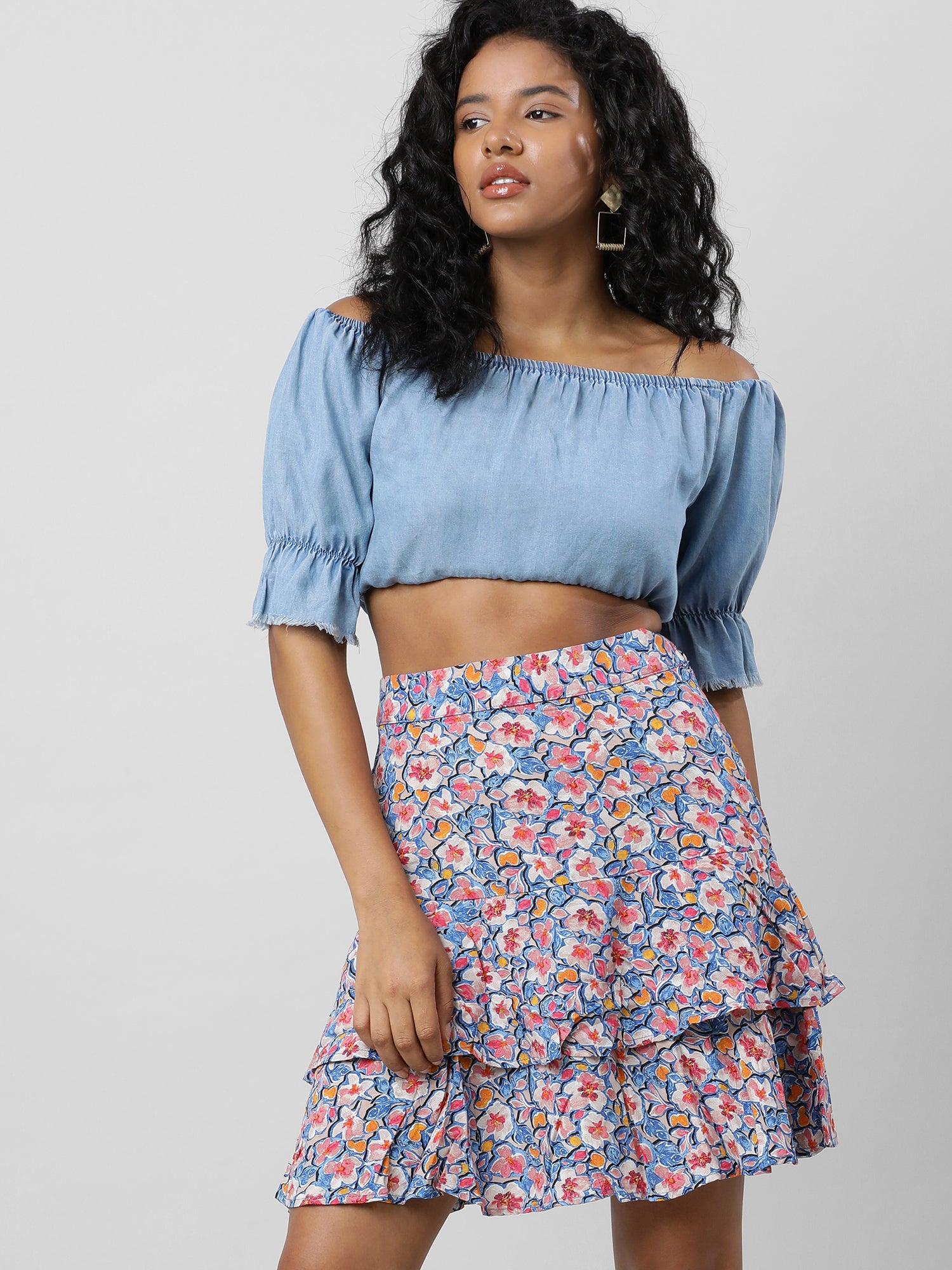 Blooms In Style Layered Floral Skirt