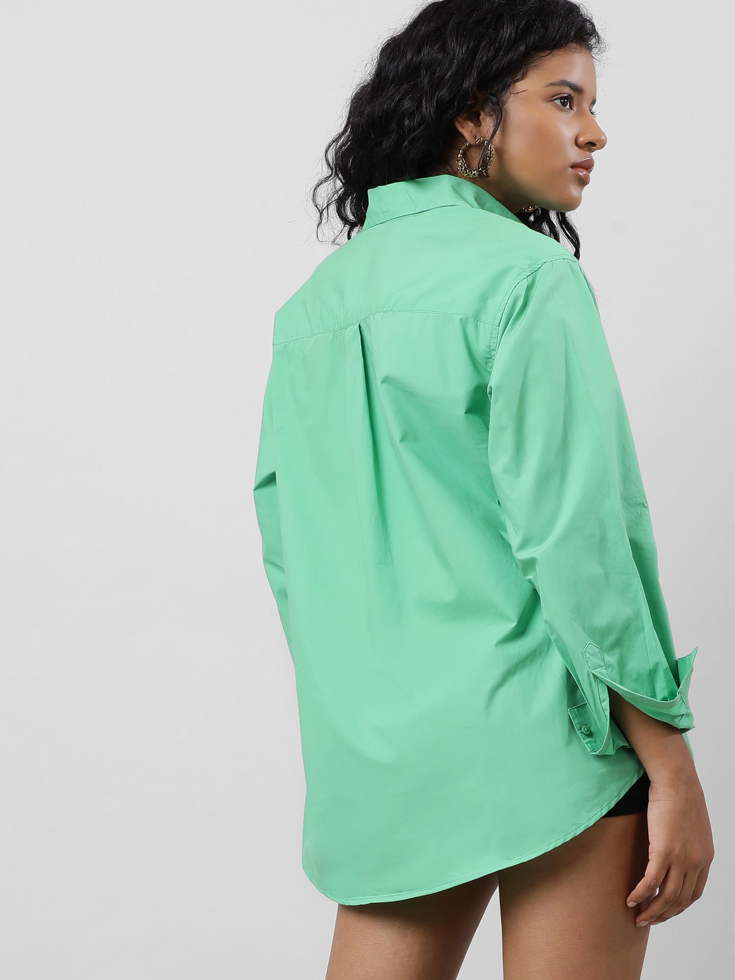 Button Up Versatile Green Shirt