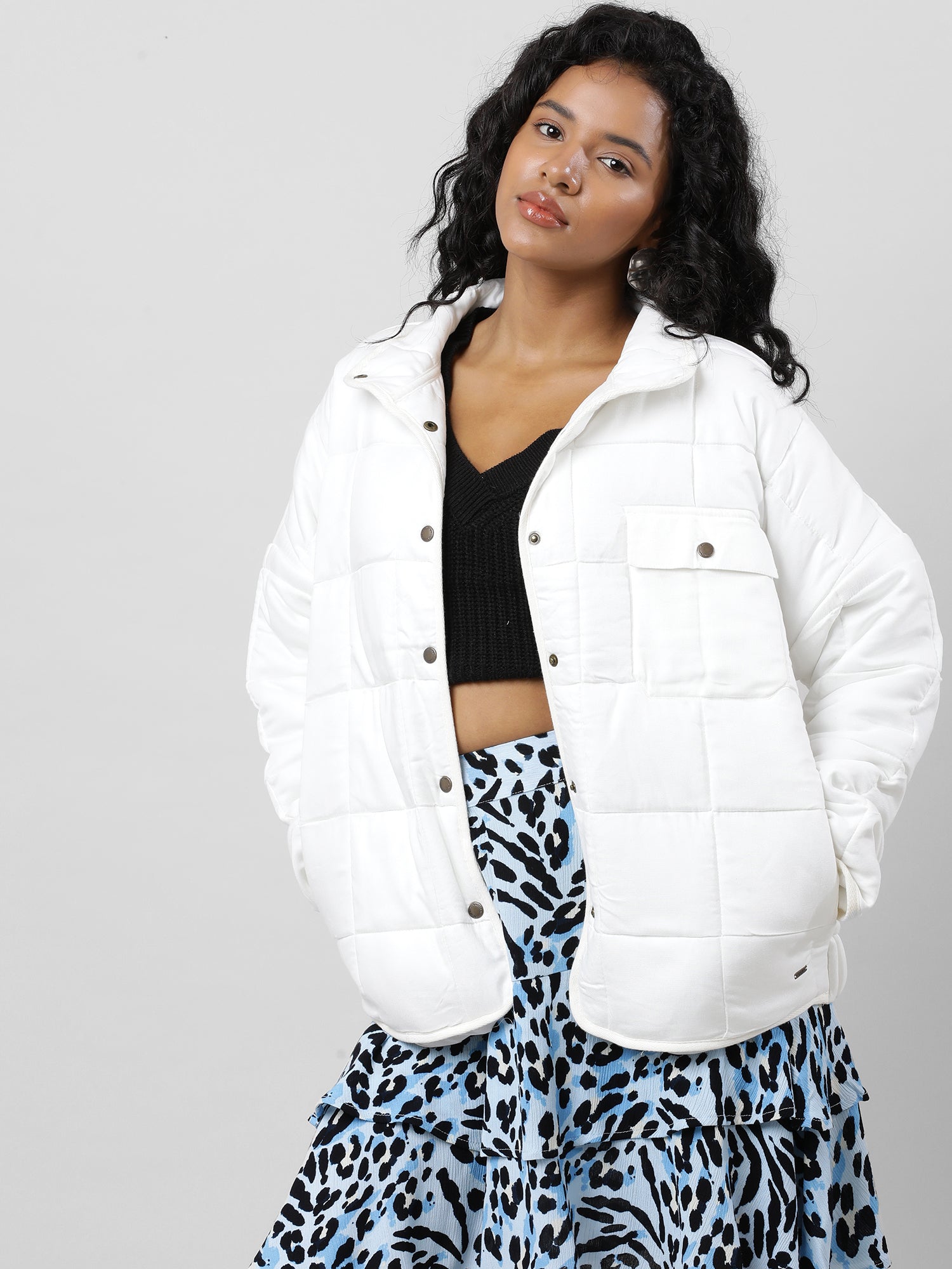 Snuggles Chic Oversize White Jacket