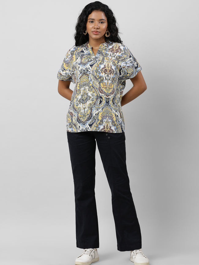Women Abstract Stripe Top