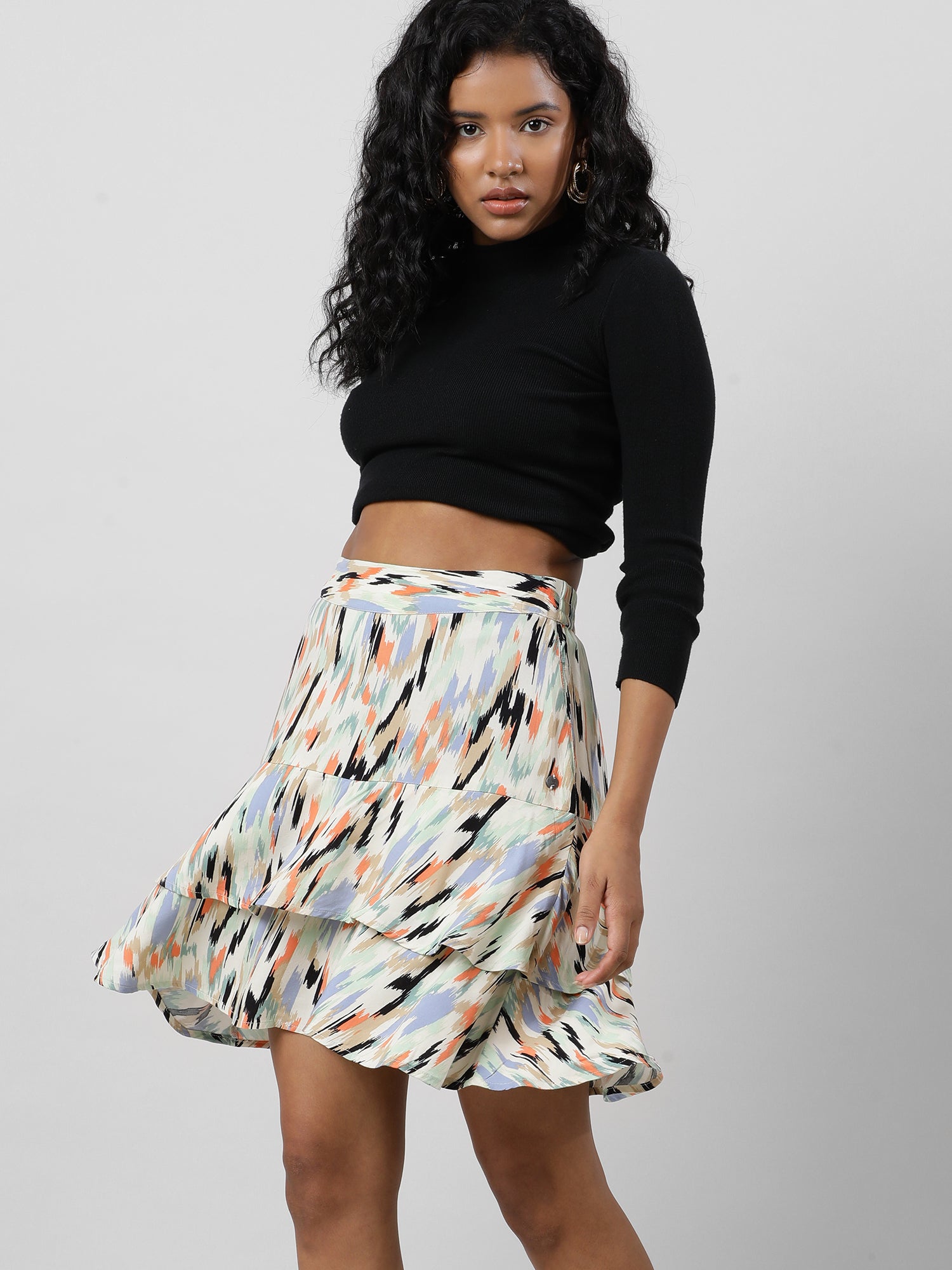 Pastel Abstract Printed Skirt