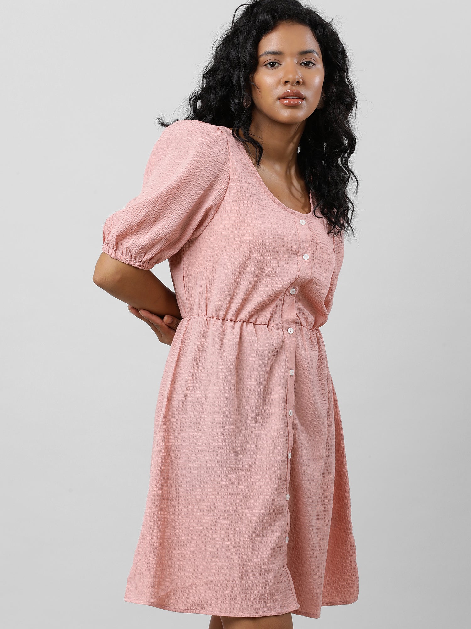 Retro Breezy Solid Dress