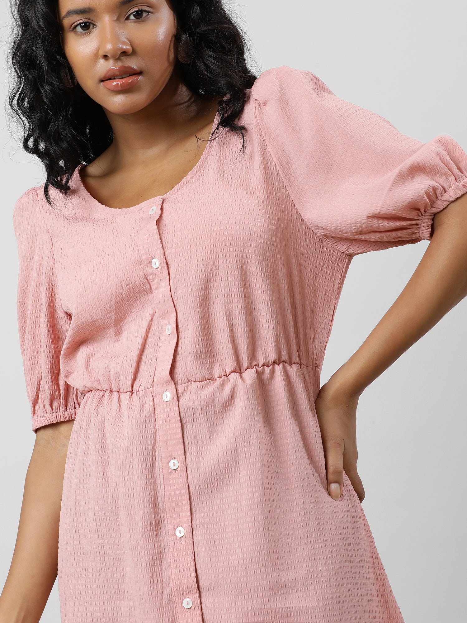 Retro Breezy Solid Dress