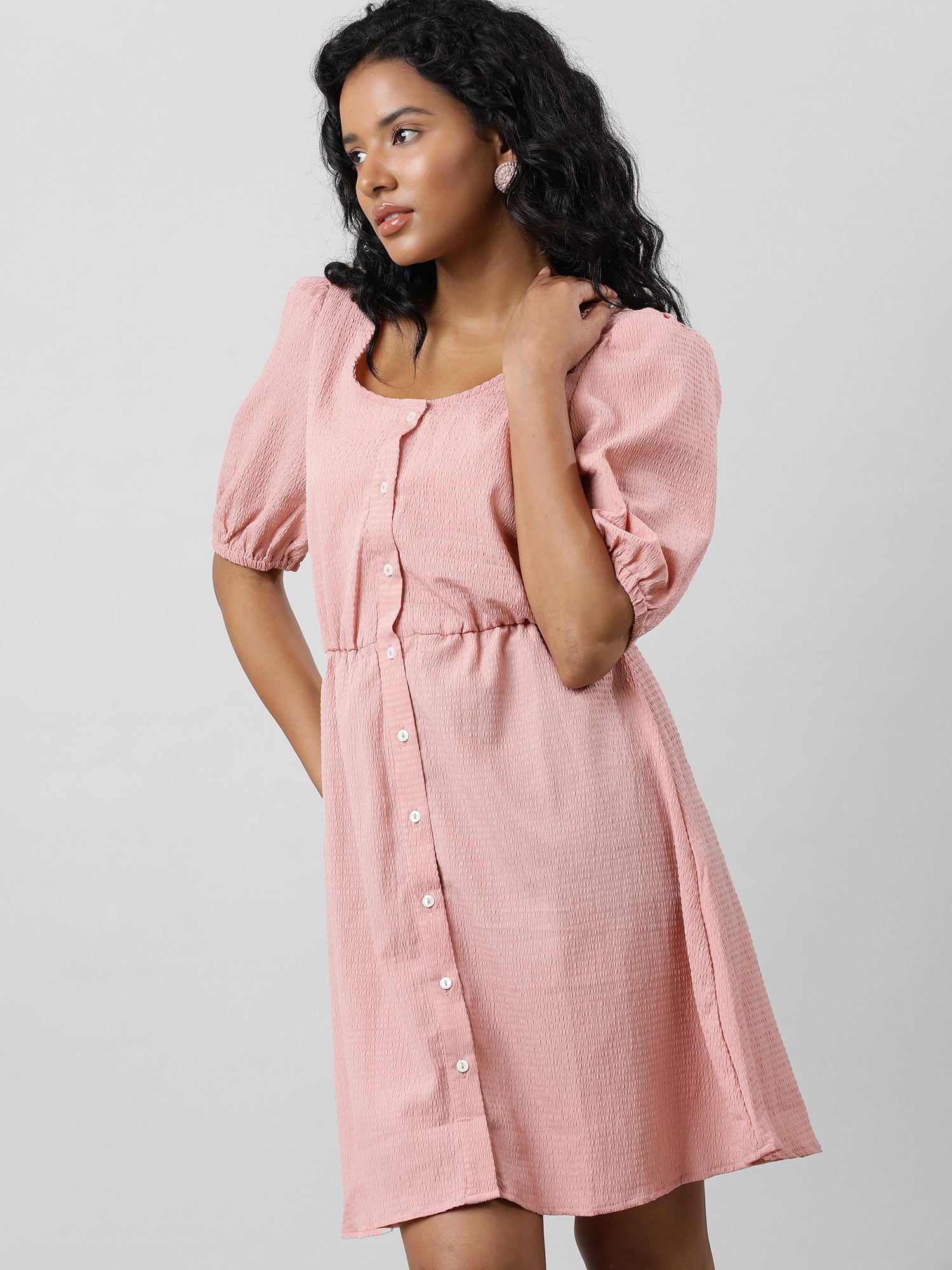 Retro Breezy Solid Dress