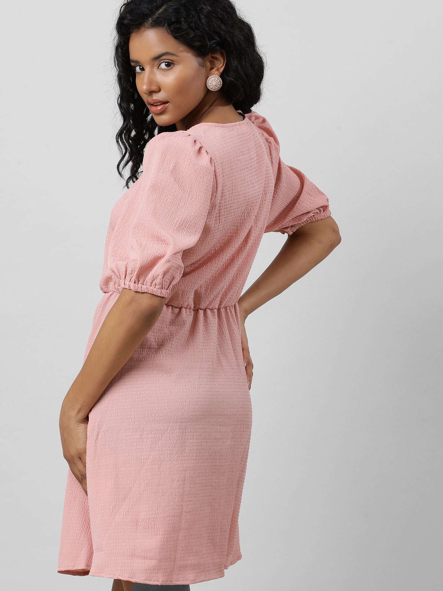 Retro Breezy Solid Dress